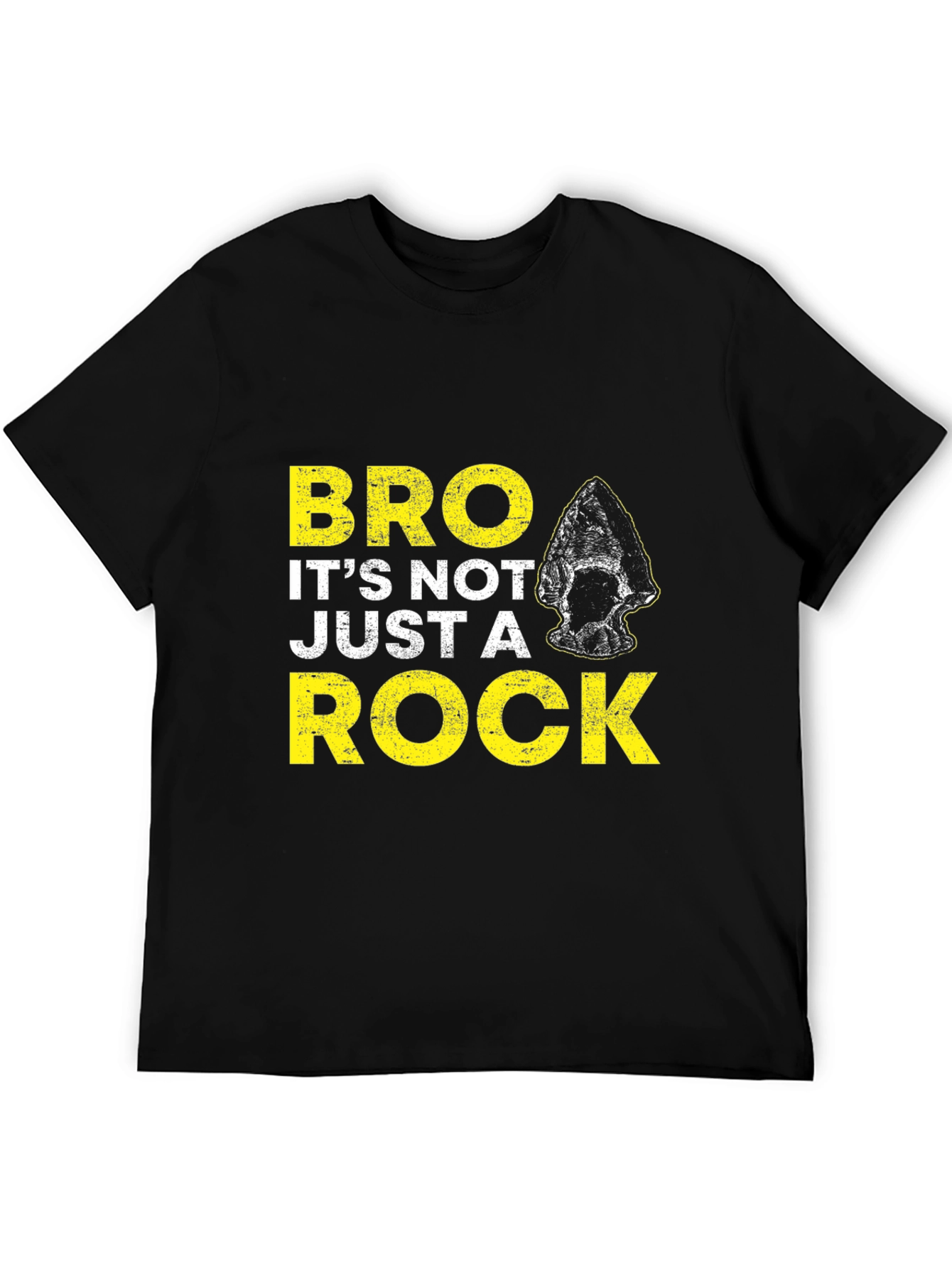 Black "Bro It's Not Just a Rock" Graphic T-Shirt view 5