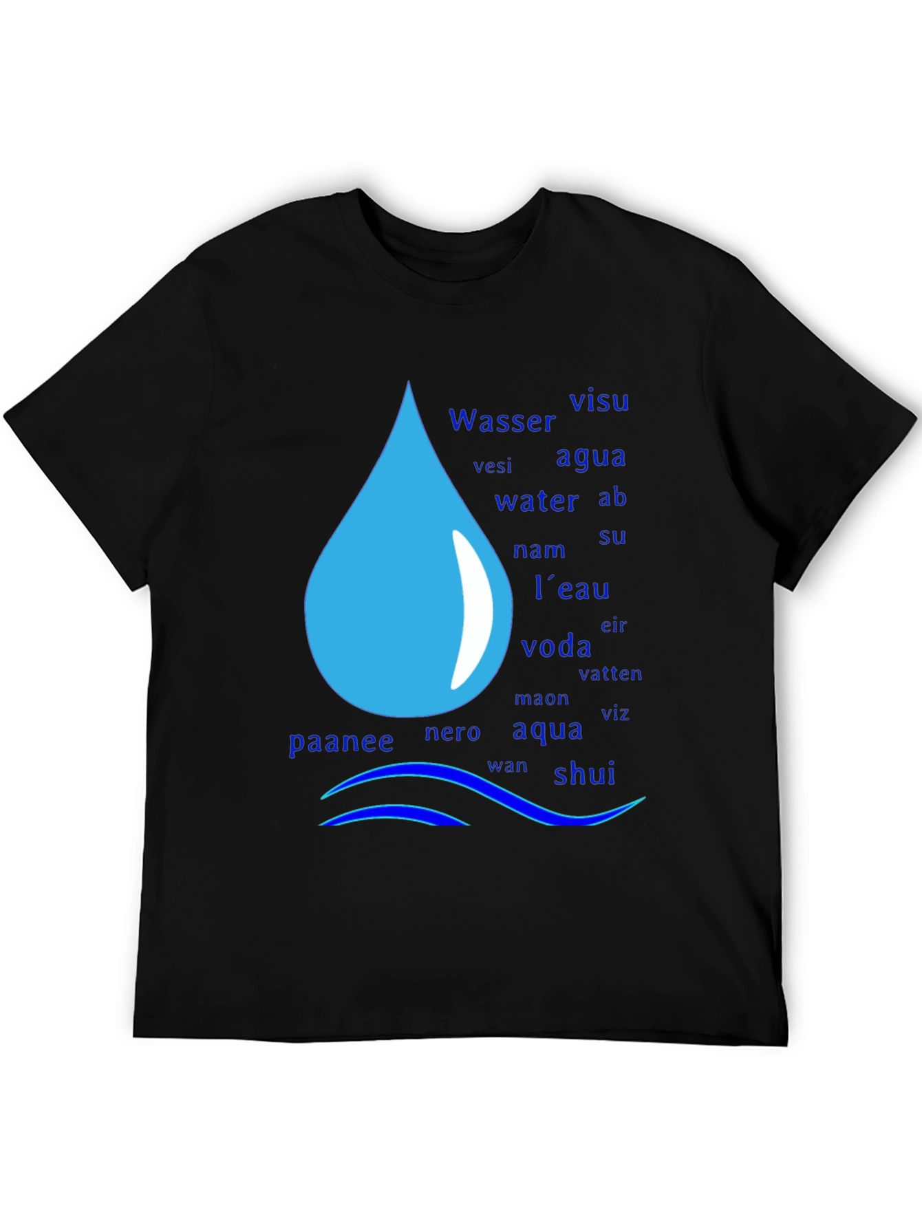 Multilingual Water Drop T-Shirt - 5