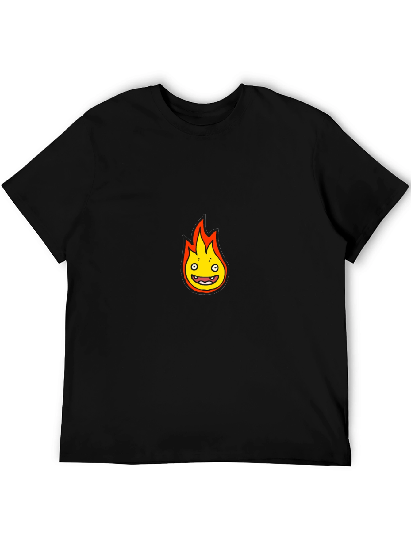 Black Calcifer Inspired Graphic T-Shirt view 5