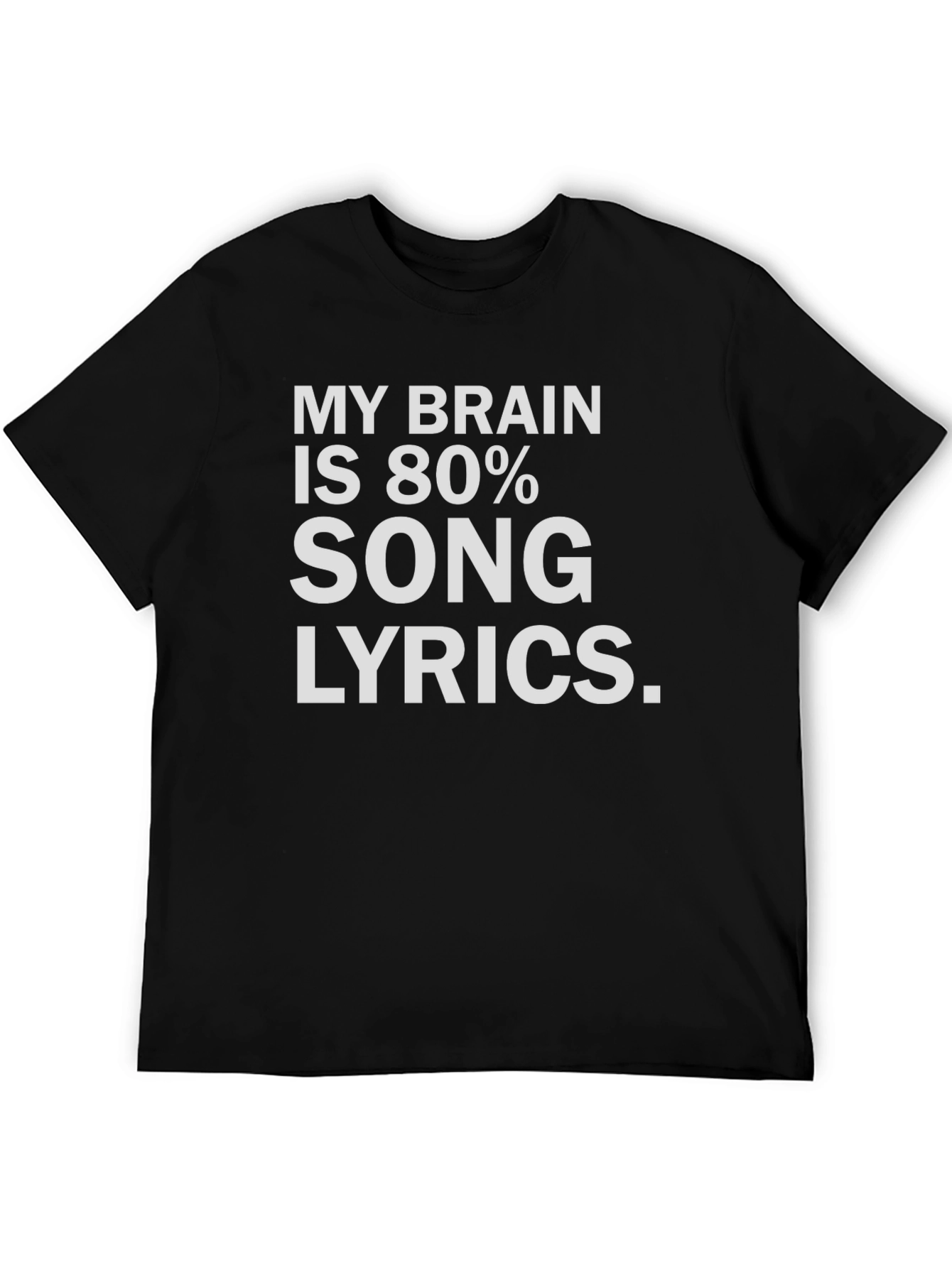 Black Funny Song Lyrics T-Shirt, Music Lover Tee view 5