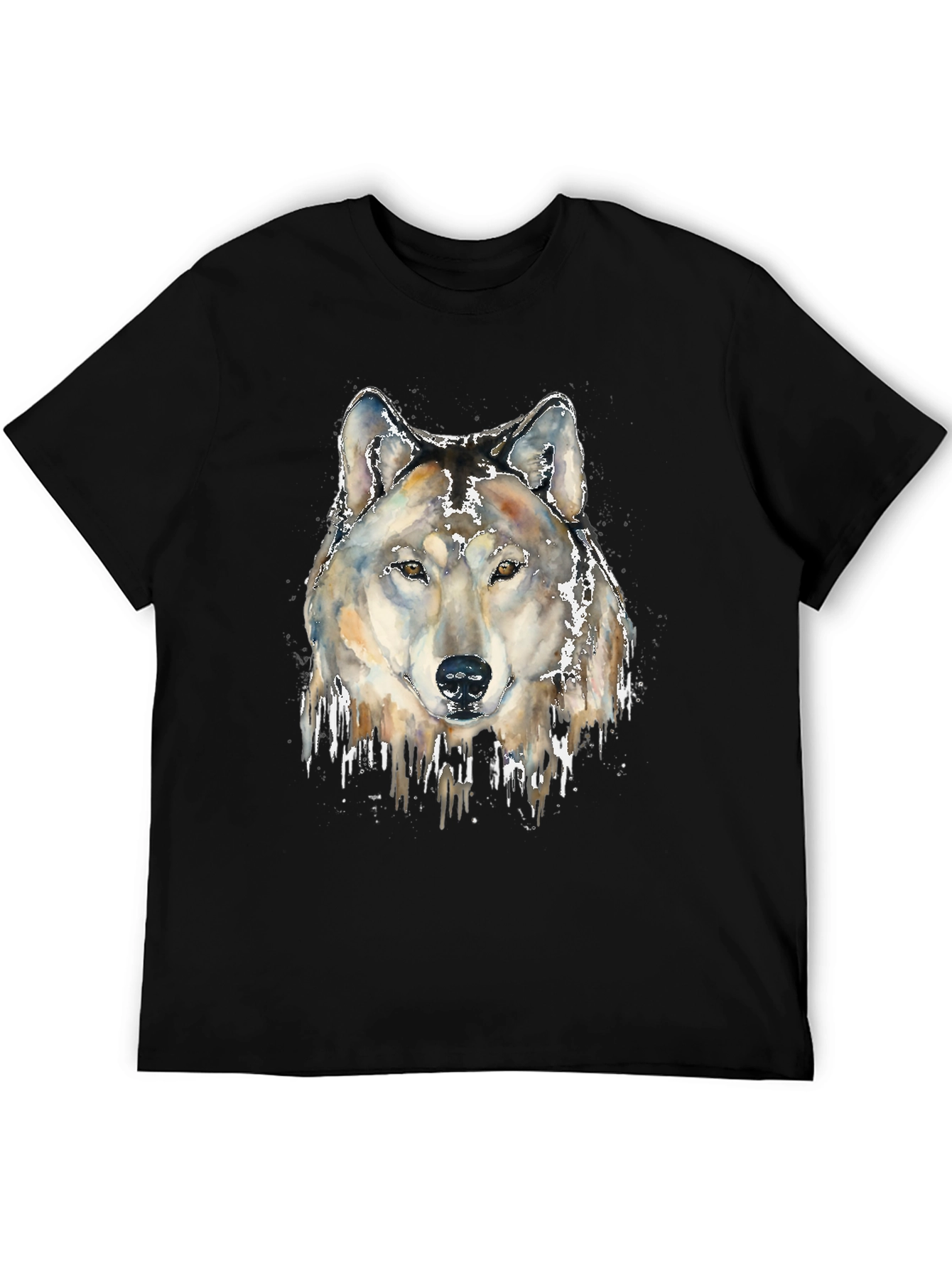 Black Wolf Head Graphic Print Tee view 5