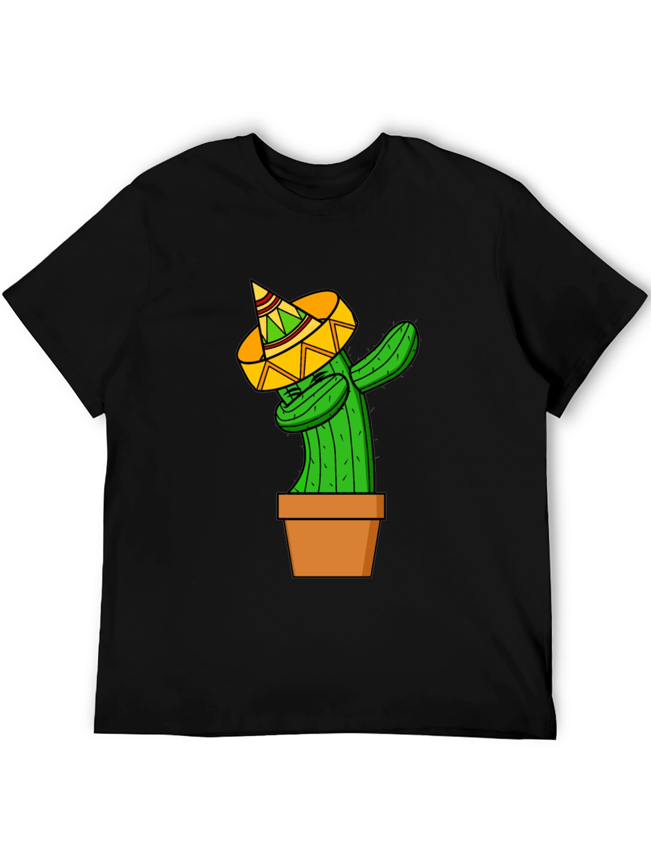 Black Dabbing Cactus T-Shirt - Funny Graphic Tee view 5
