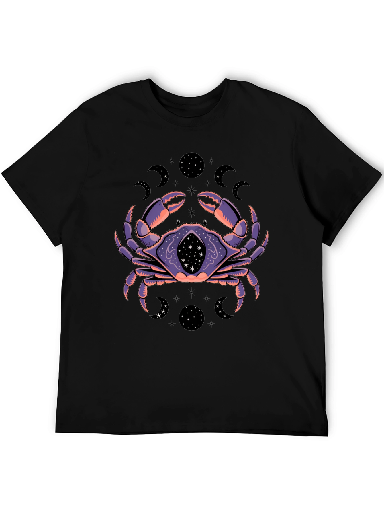 Black Mystic Crab Graphic T-Shirt - Zodiac Tee view 5