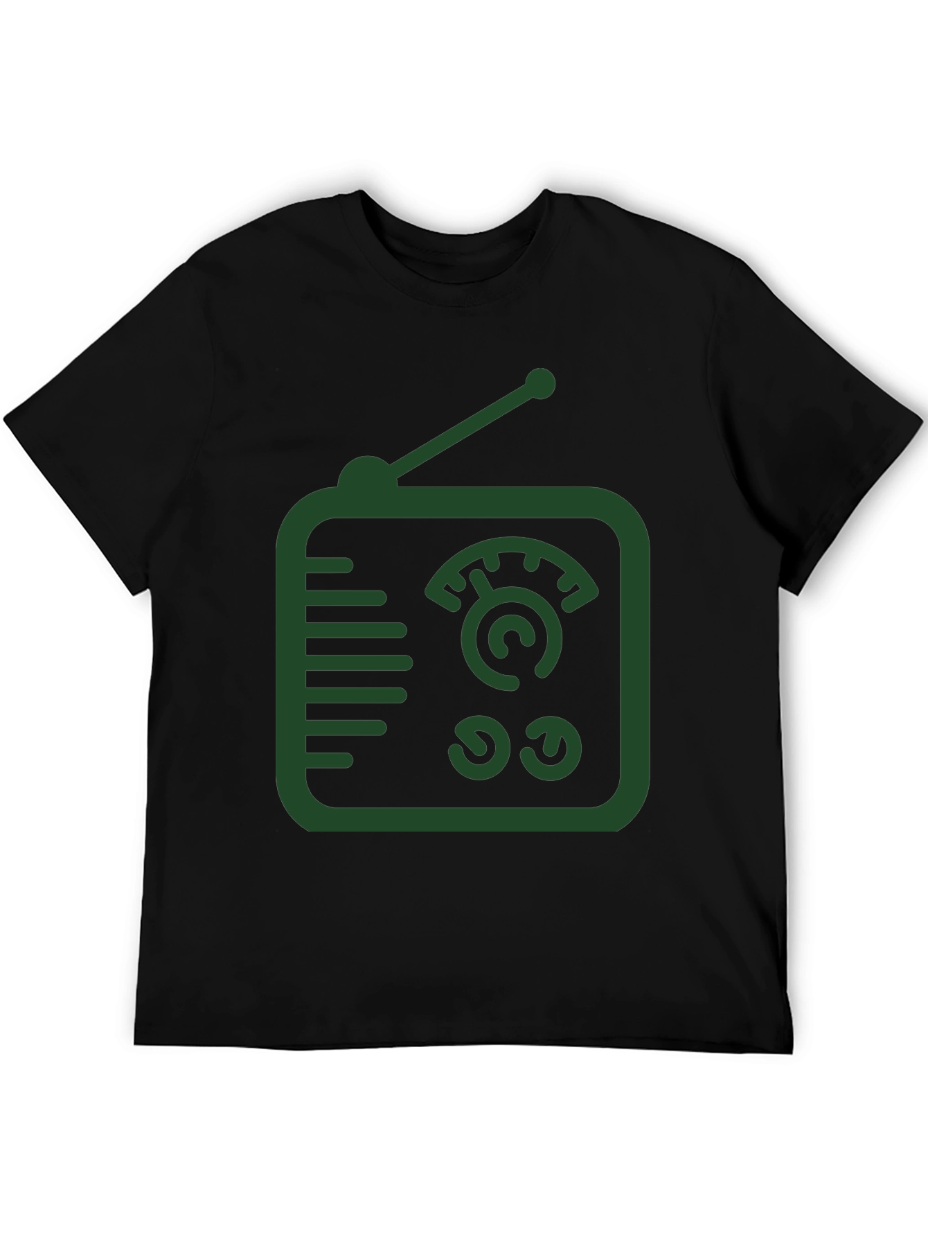 Black Retro Radio Graphic Tee - Cool Vintage Style view 5