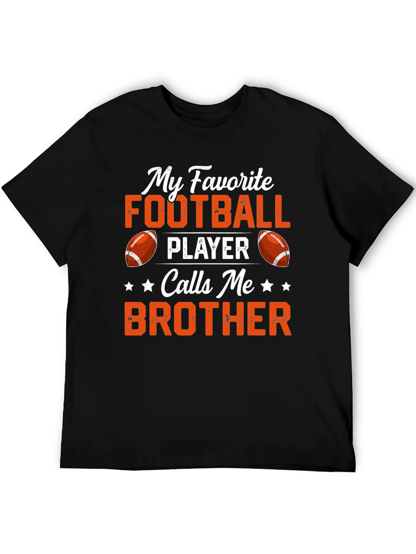 Black Football Brother T-Shirt view 5
