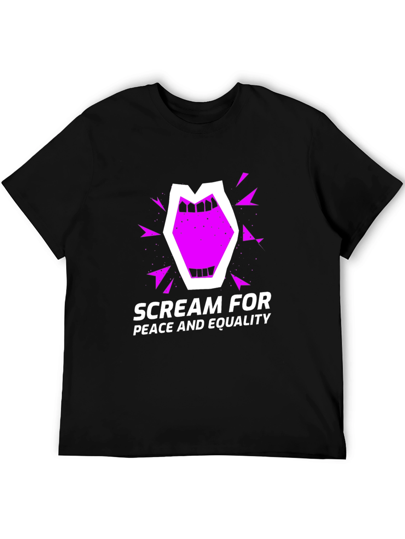 Black Scream for Peace Tee - Equality Advocate Shirt view 5