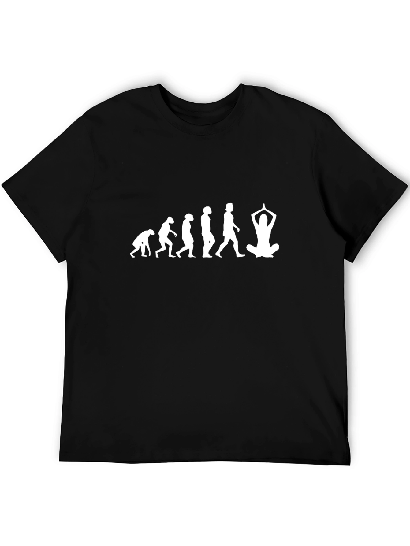 Black Evolution Yoga T-Shirt - Funny Graphic Tee view 5