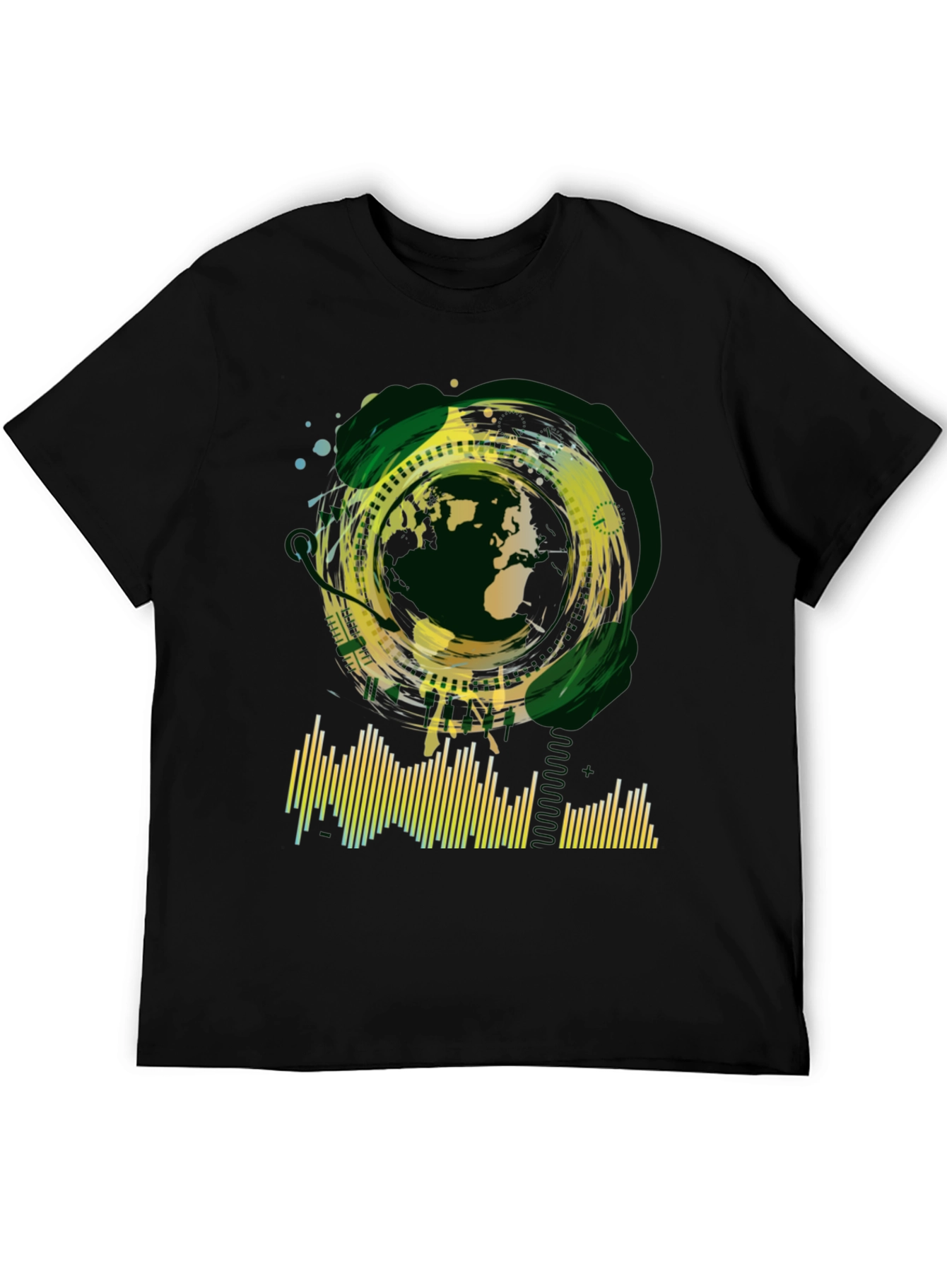 Black Abstract Globe Graphic Tee - Black view 5