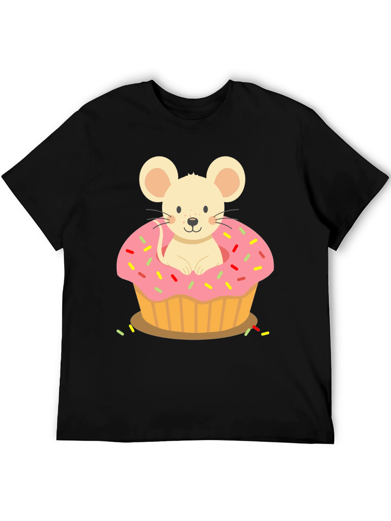 Black Mouse Cupcake T-Shirt view 5