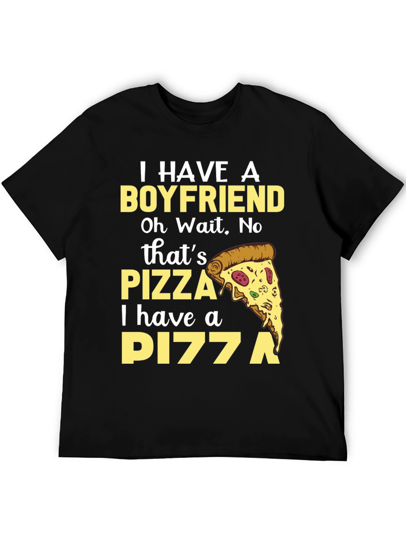 Black Pizza Lover Tee - Boyfriend Replacement T-Shirt view 5