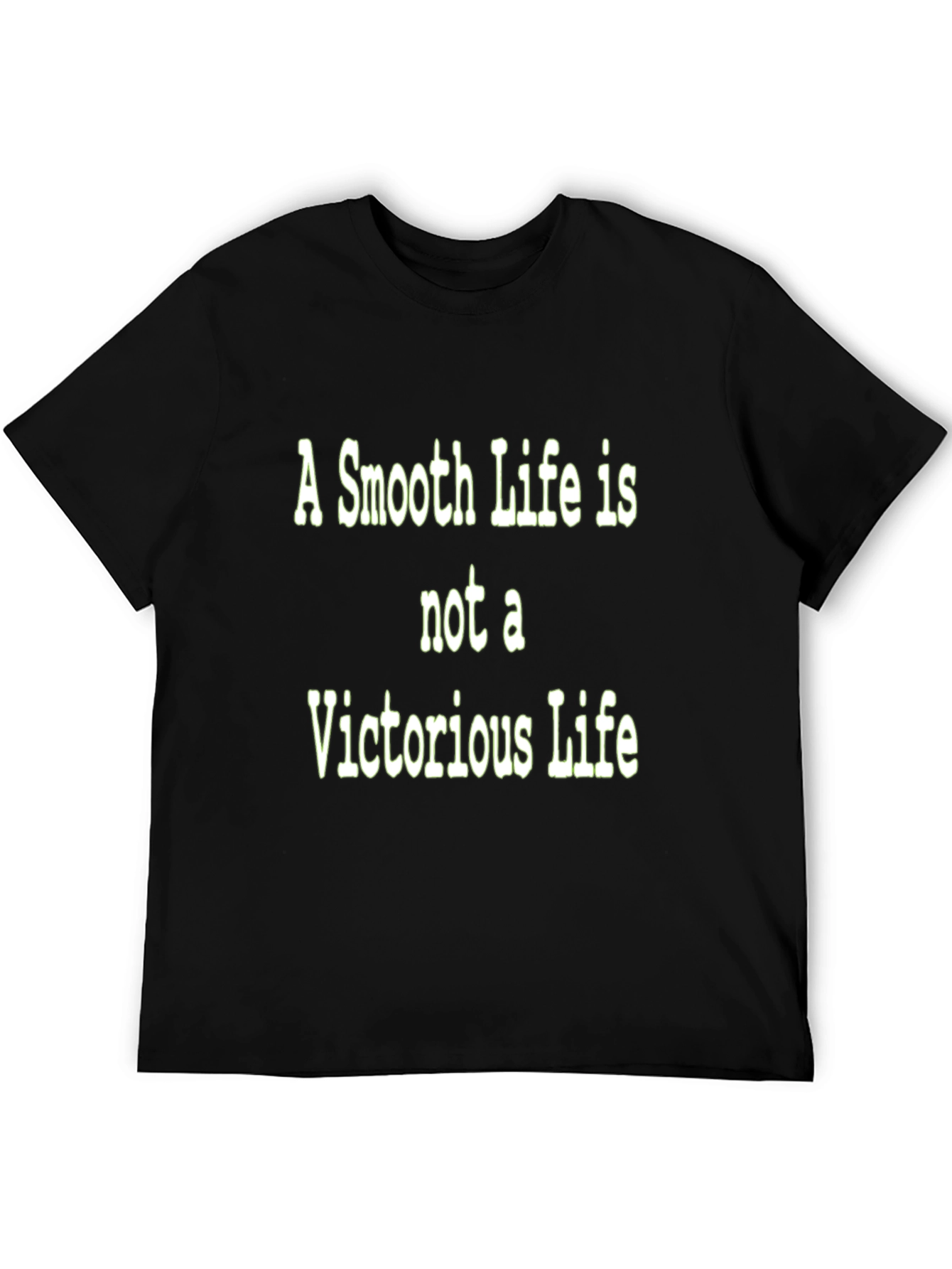 Black Motivational T-Shirt: Smooth Life Victorious Life view 5