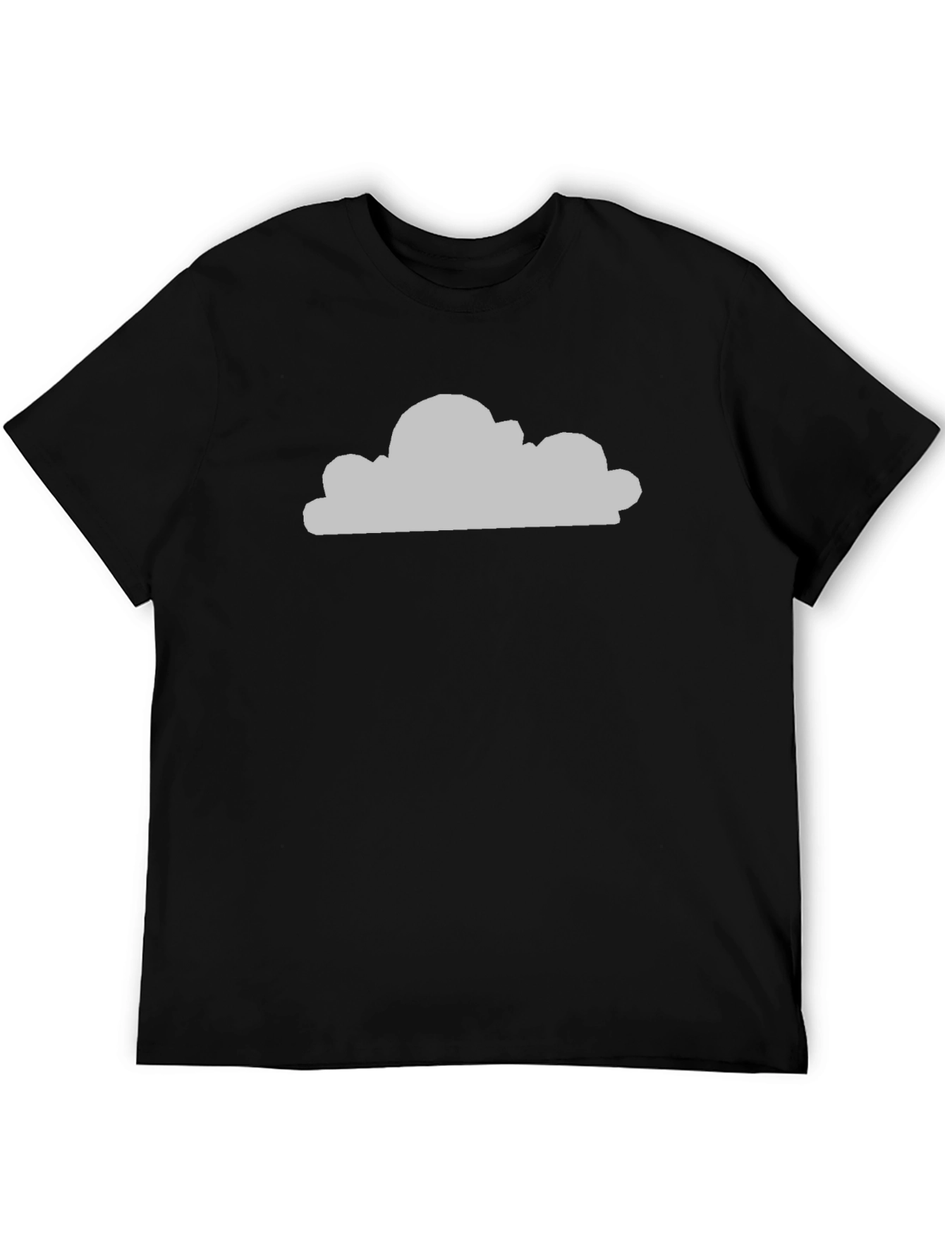 Black Cloud Graphic Print Black Crew Neck T-Shirt view 5