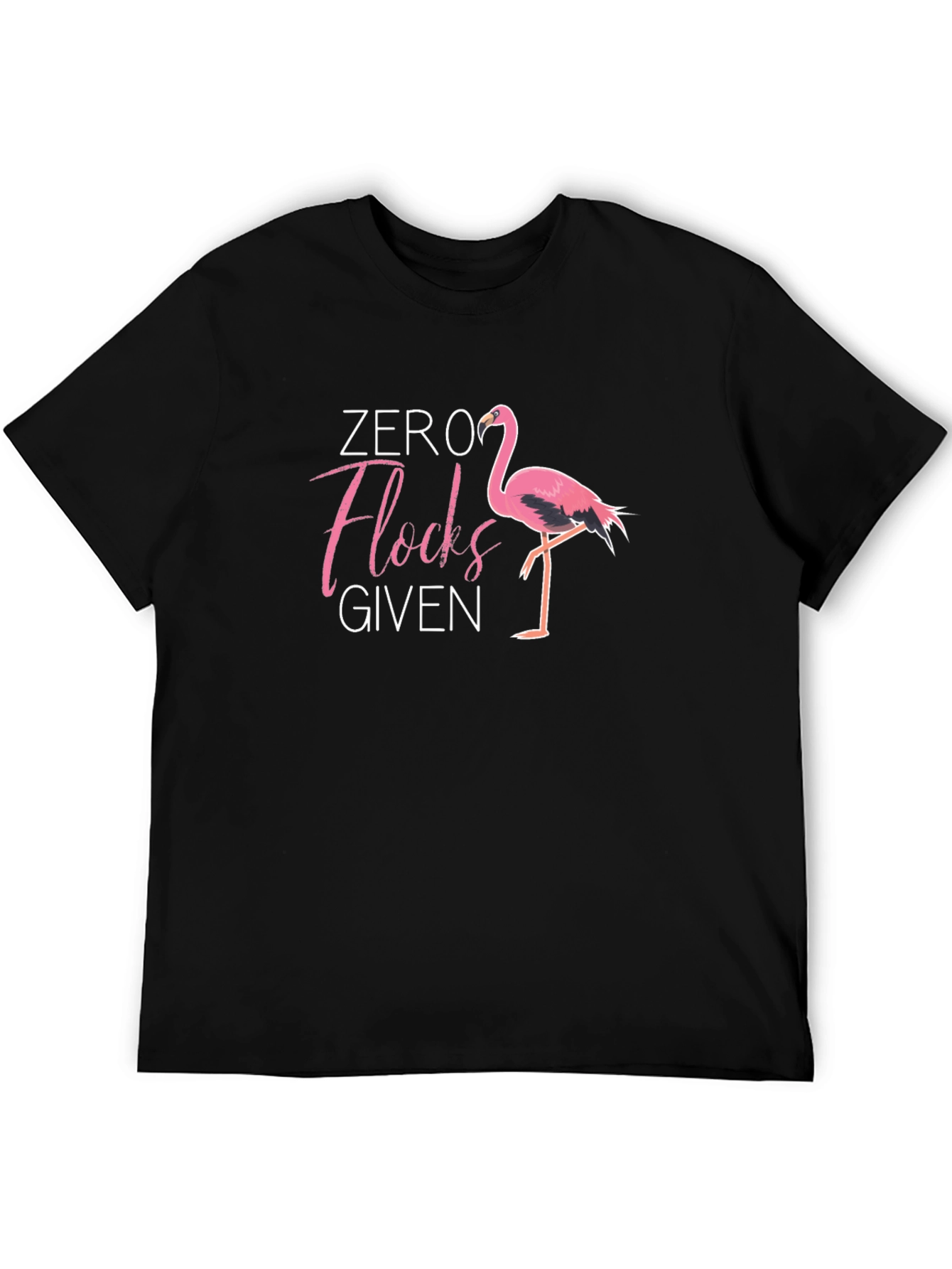 Black Zero Flocks Given Black T-Shirt with Flamingo view 5