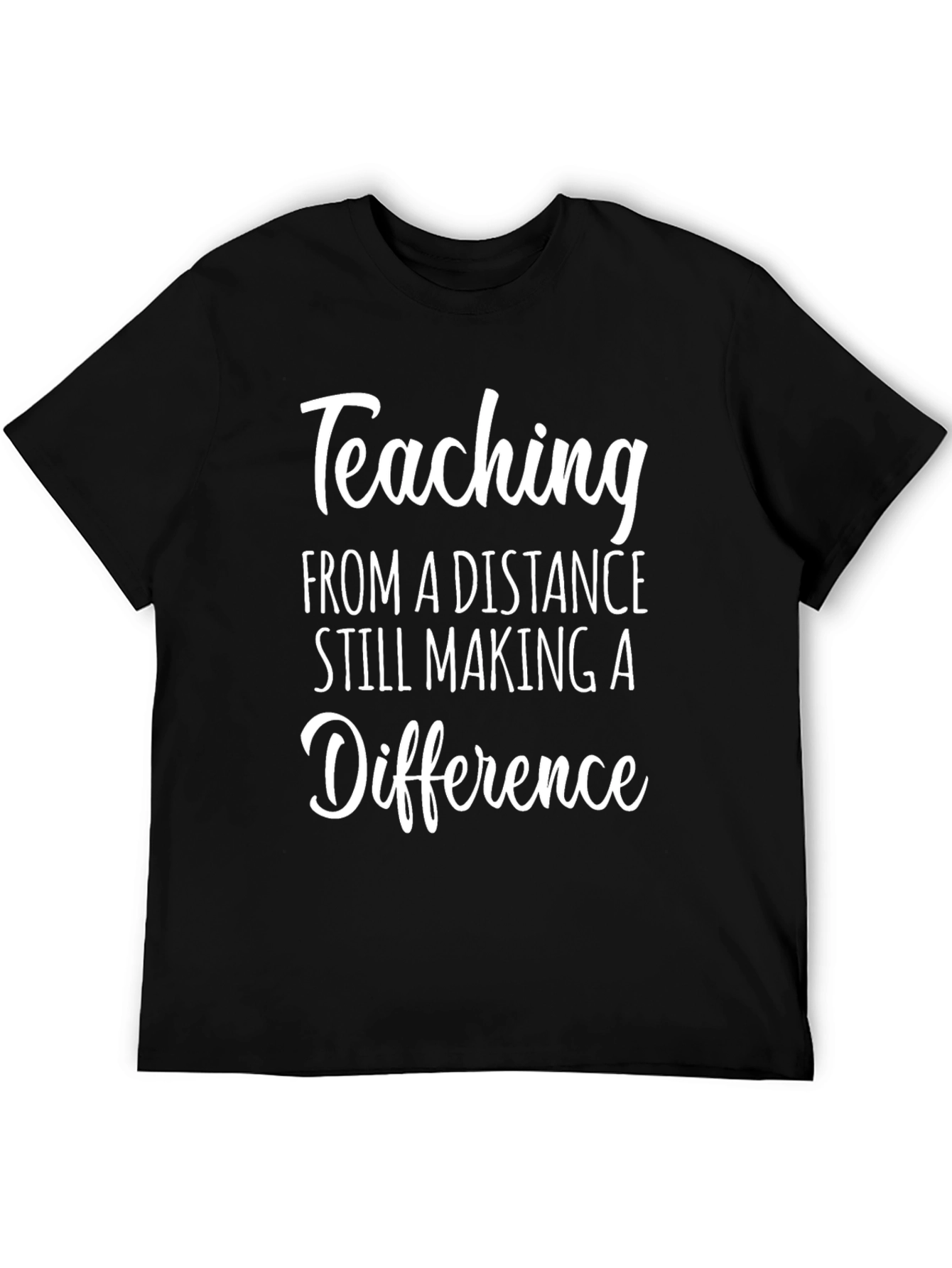 Black Teaching From a Distance Graphic Tee view 5