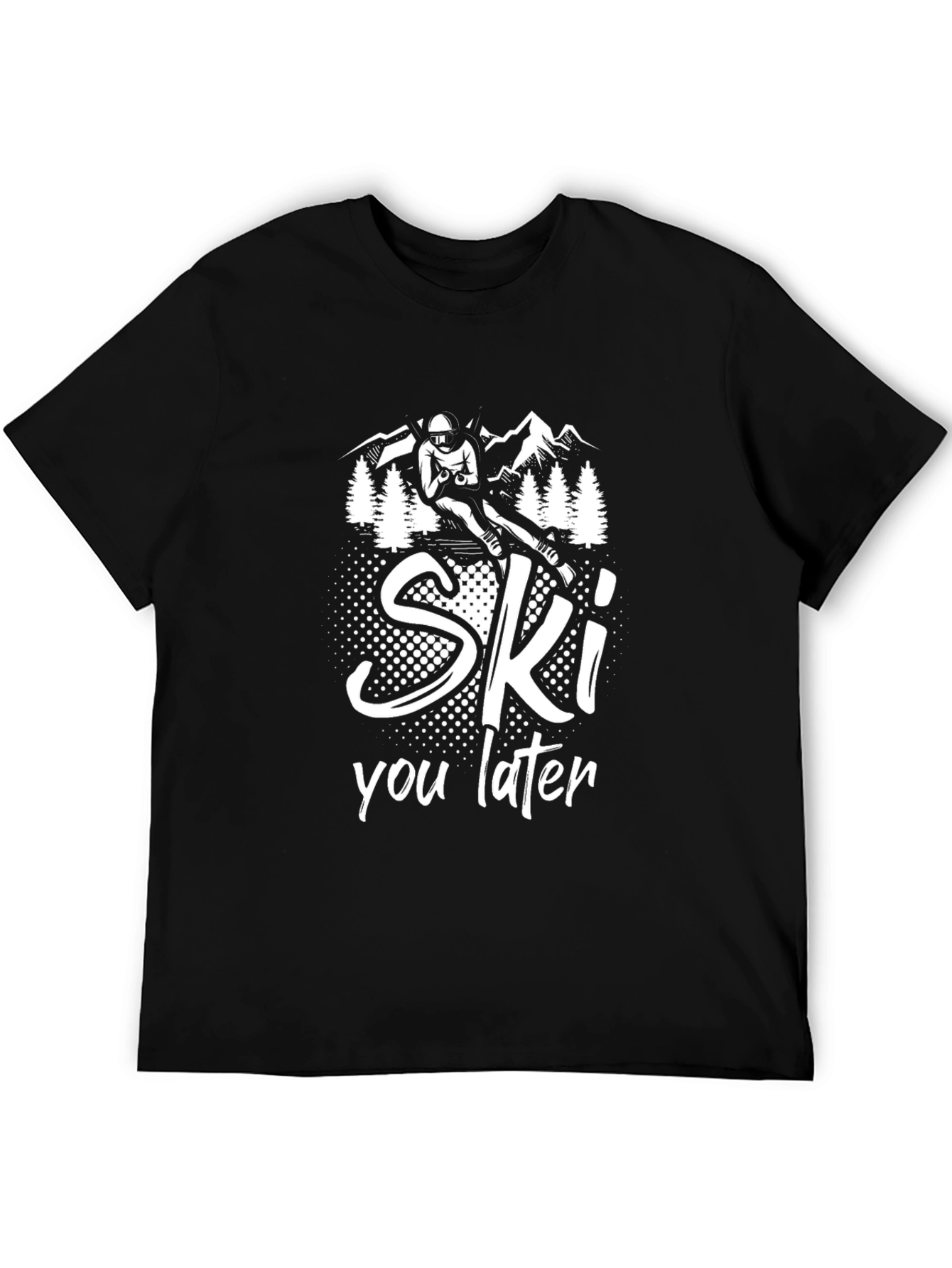 Black Ski You Later T-Shirt - Black Graphic Tee view 5