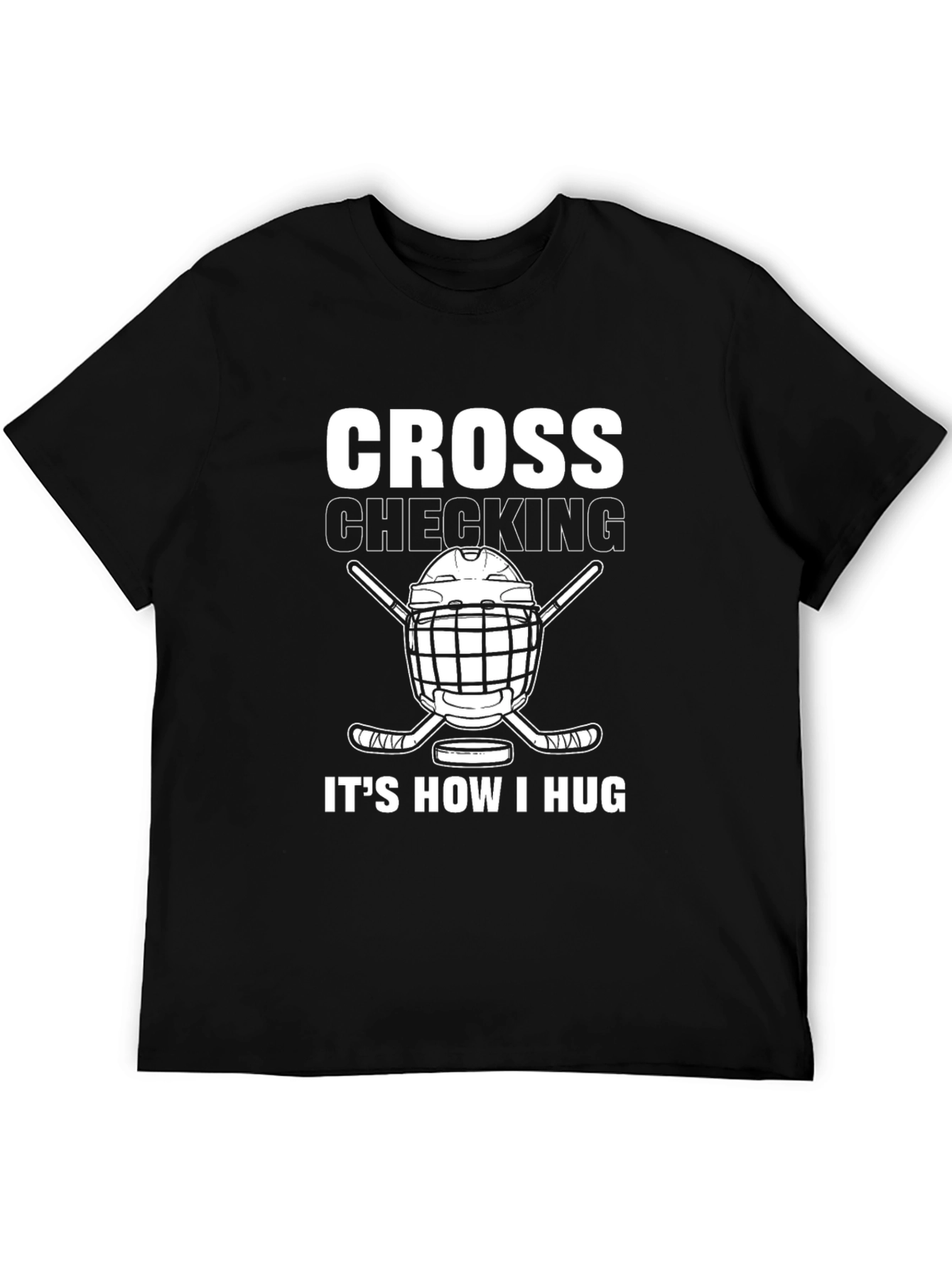 Black Cross Checking Hockey T-Shirt - How I Hug view 5