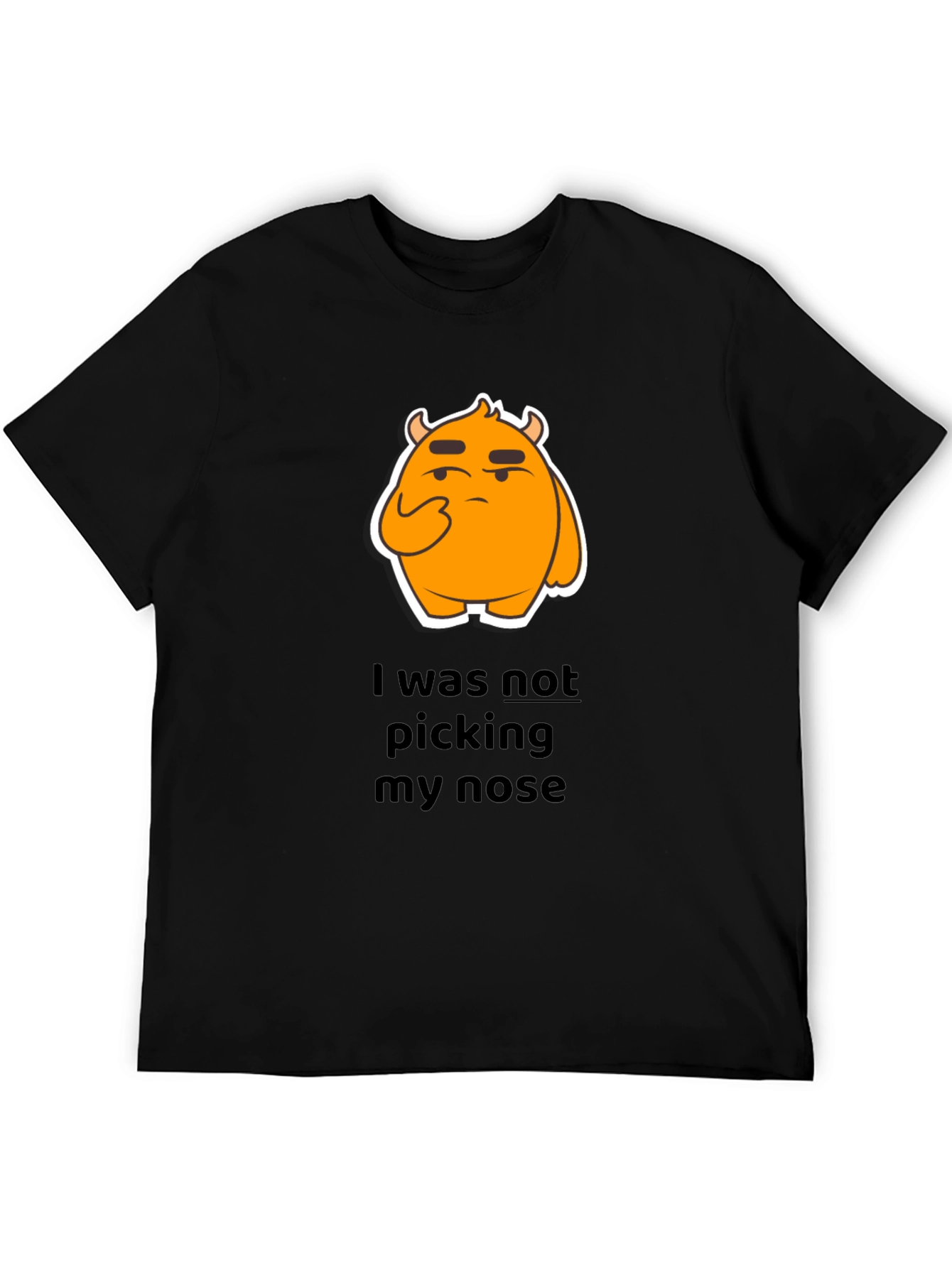 Black Funny Graphic T-Shirt - I Was Not Picking My Nose view 5