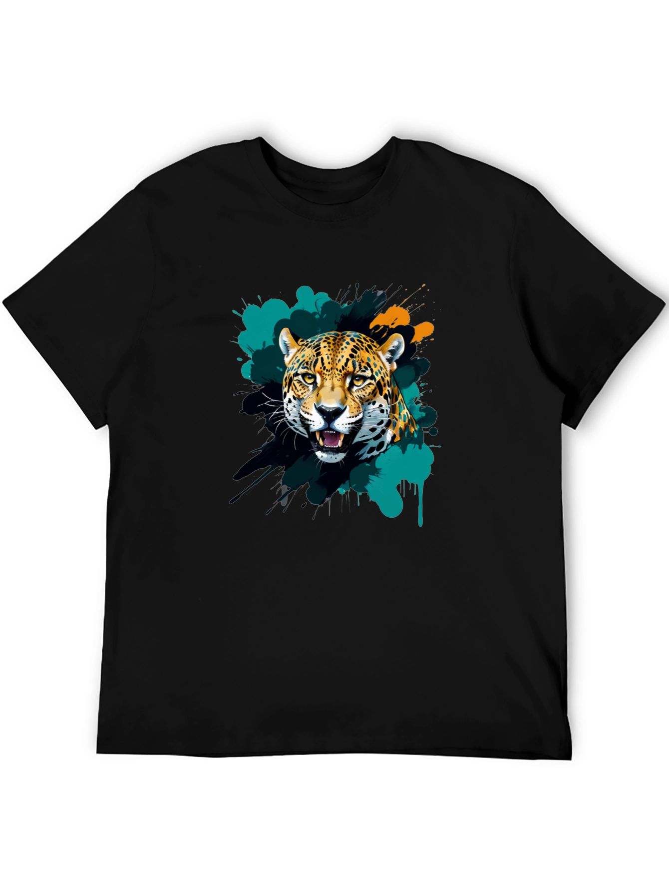 Black Jaguar Graphic T-Shirt - Cool Animal Print Tee view 5
