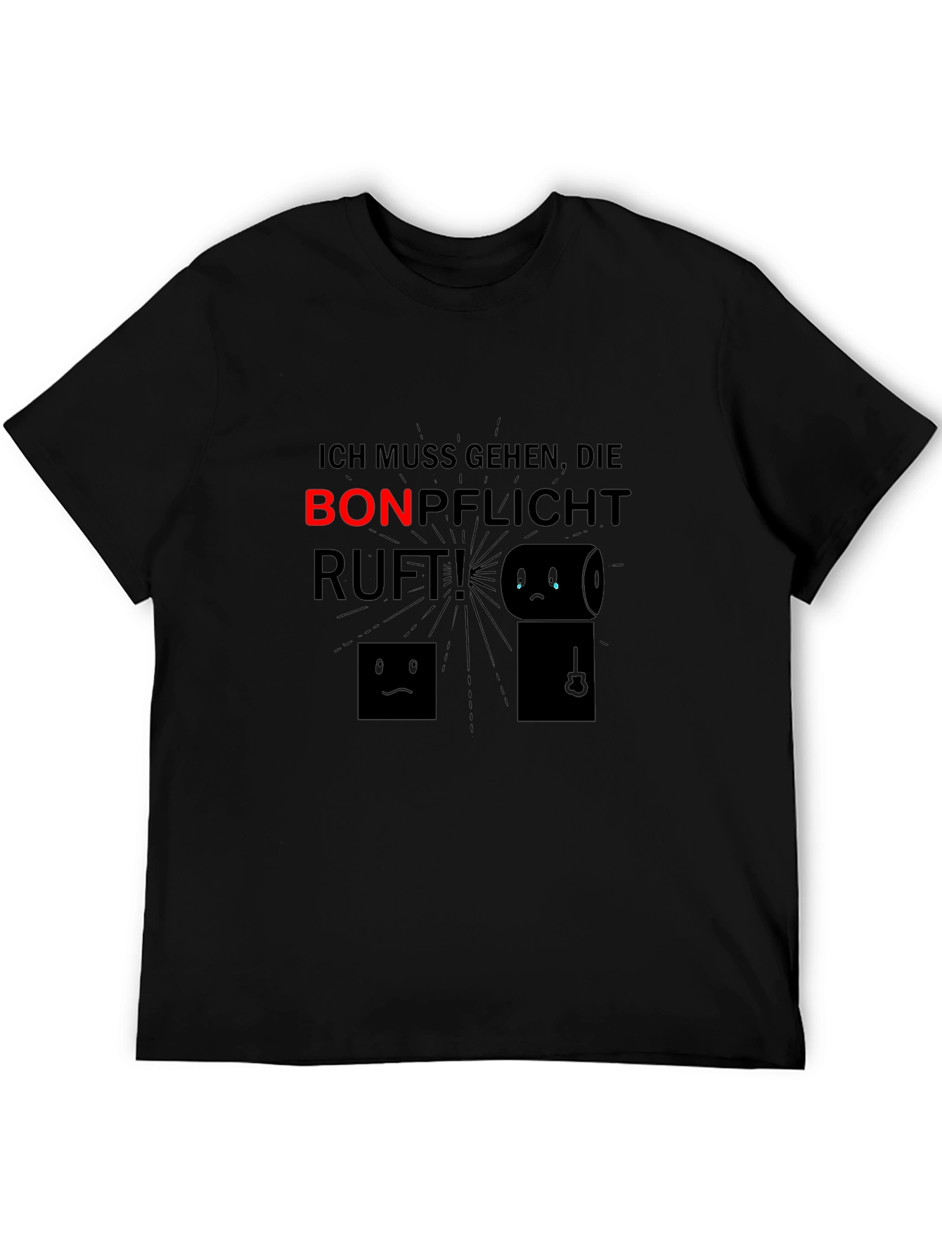 Black Ich Muss Gehen T-Shirt - Bonpflicht Ruft! Funny Toilet Humor Tee view 5