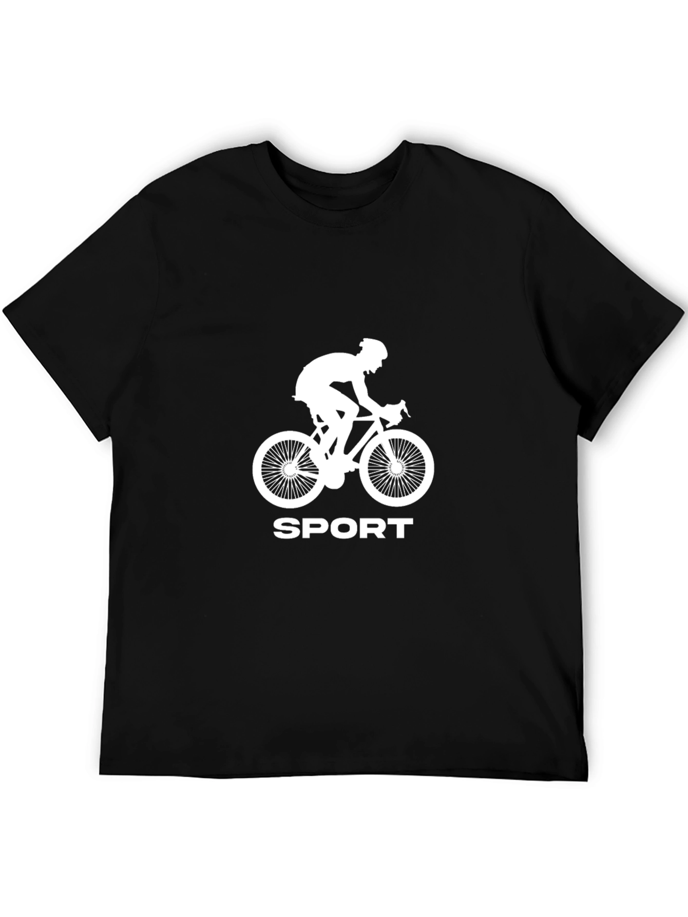 Men's Black Sport Cycling Graphic T-Shirt - 5