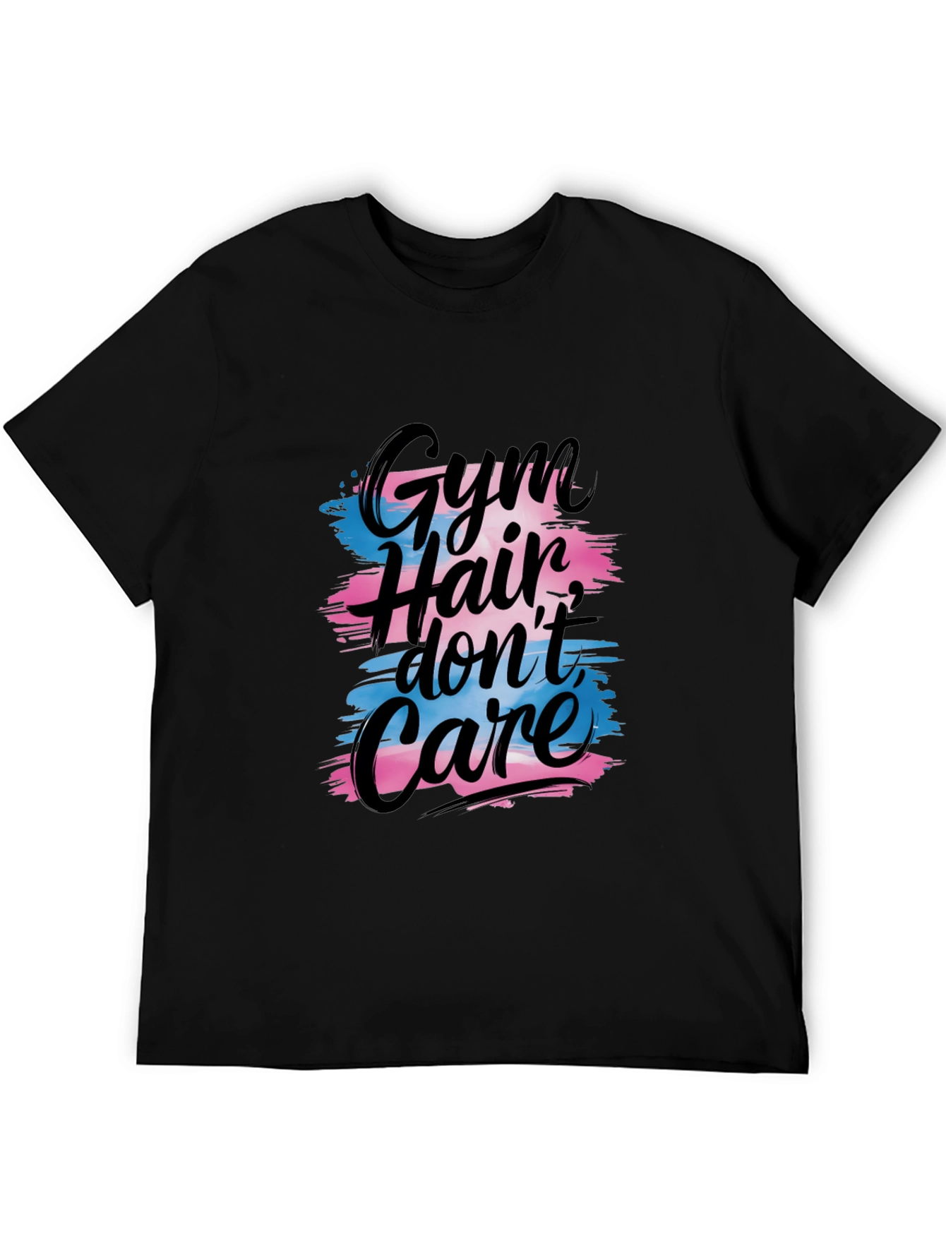 Black Gym Hair Don't Care T-Shirt - Black view 5