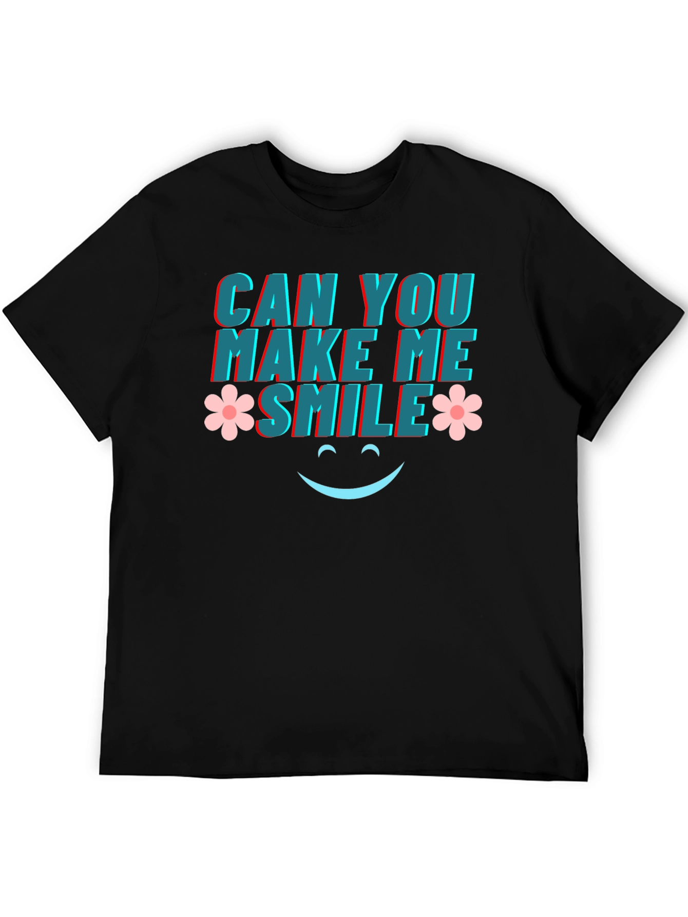 Black Can You Make Me Smile Graphic Tee view 5