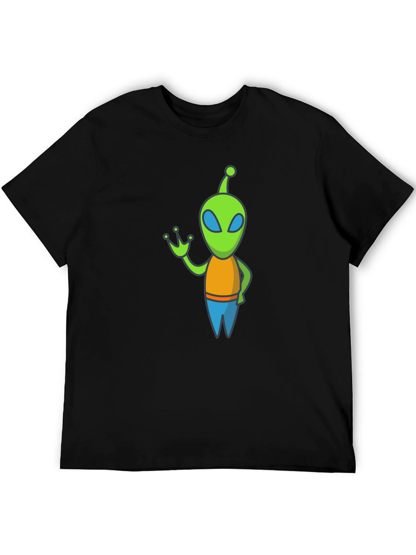 Black Alien Graphic Tee - Black Cotton Blend view 5