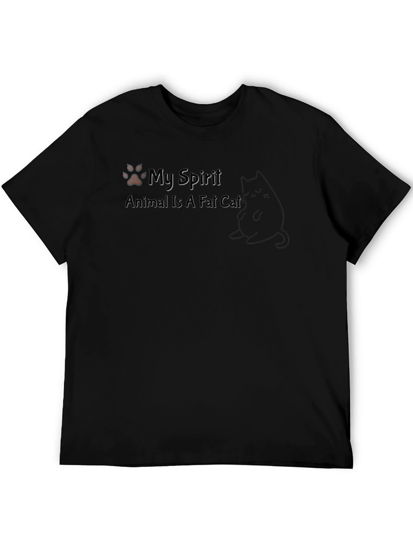 Black My Spirit Animal Is A Fat Cat T-Shirt view 5