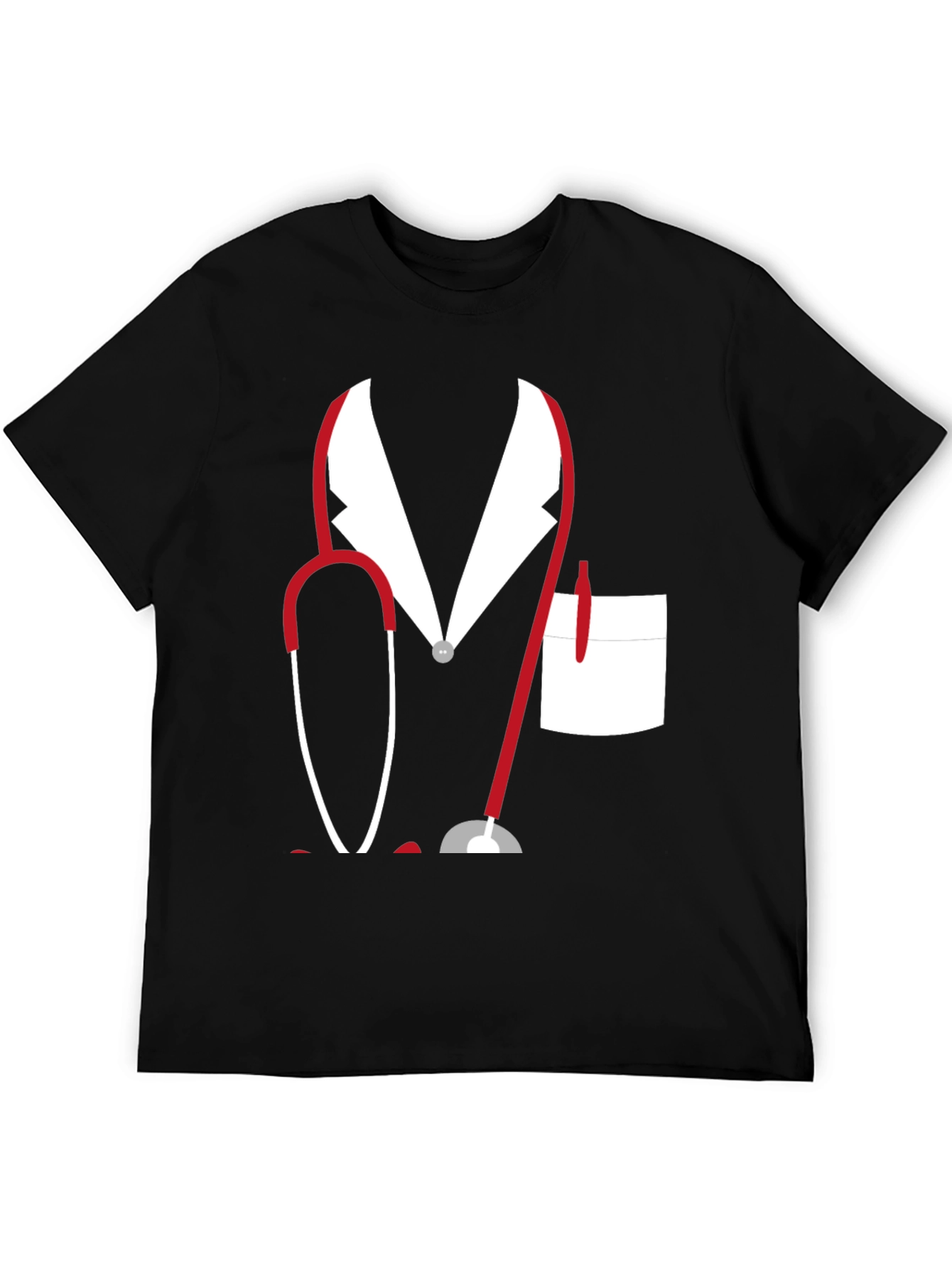 Black Doctor Costume T-Shirt - Funny Doctor Design view 5