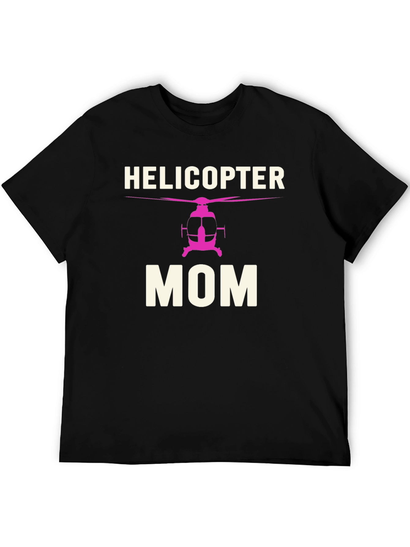 Black Helicopter Mom Black T-Shirt view 5