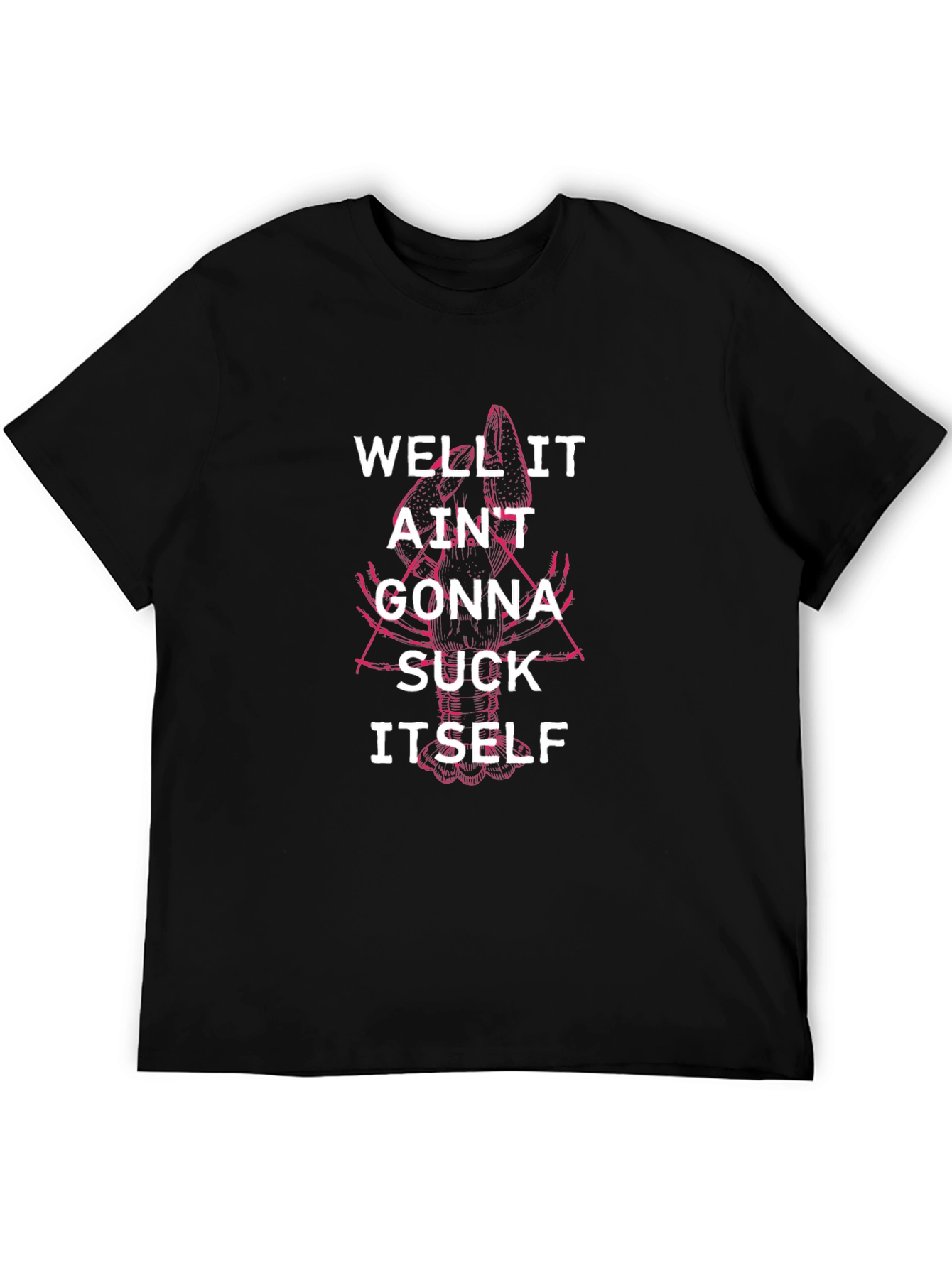 Black Well It Ain't Gonna Suck Itself Funny Black T-Shirt view 5
