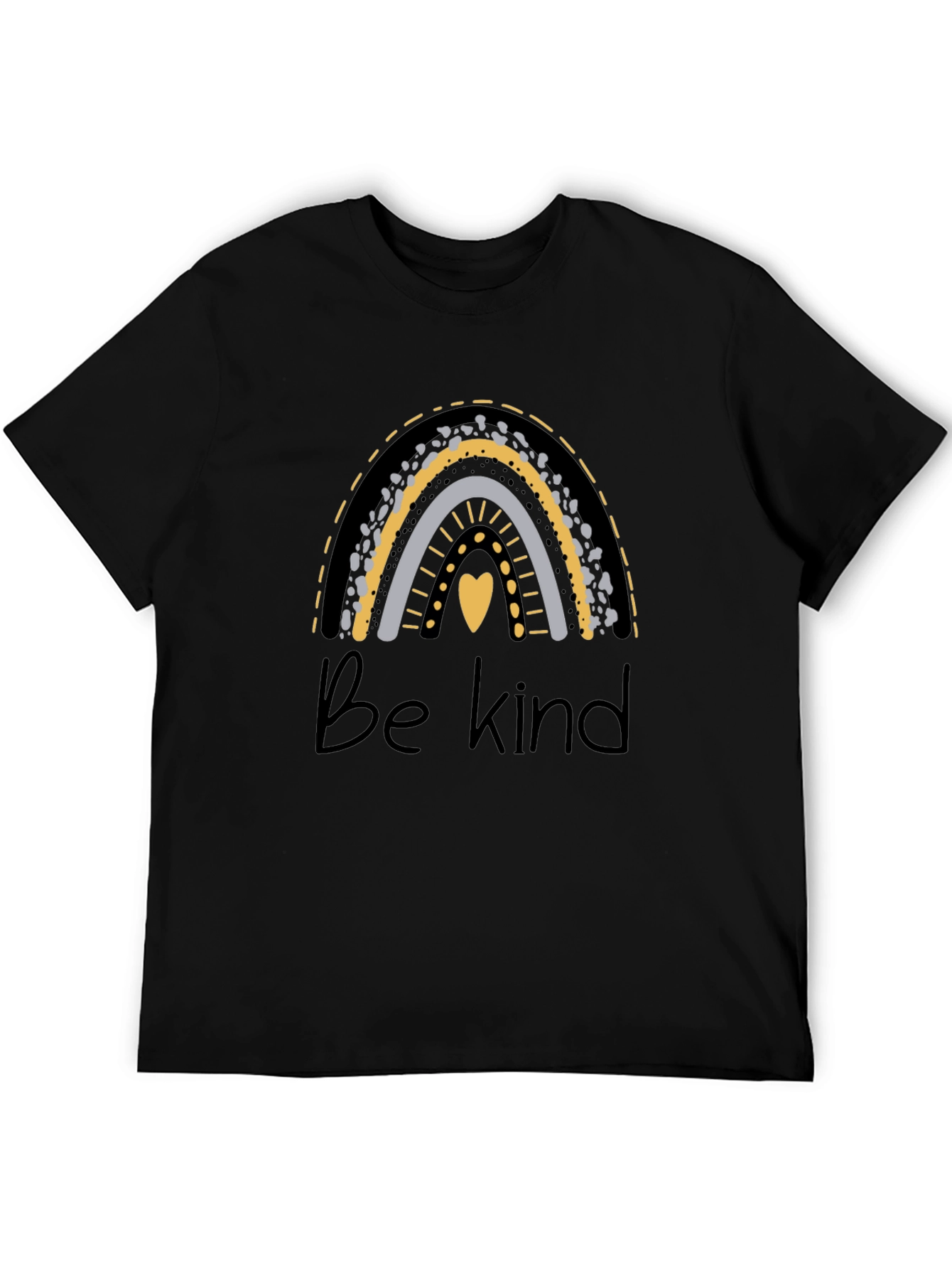 Black Be Kind Rainbow Graphic Tee - Black Cotton Blend view 5