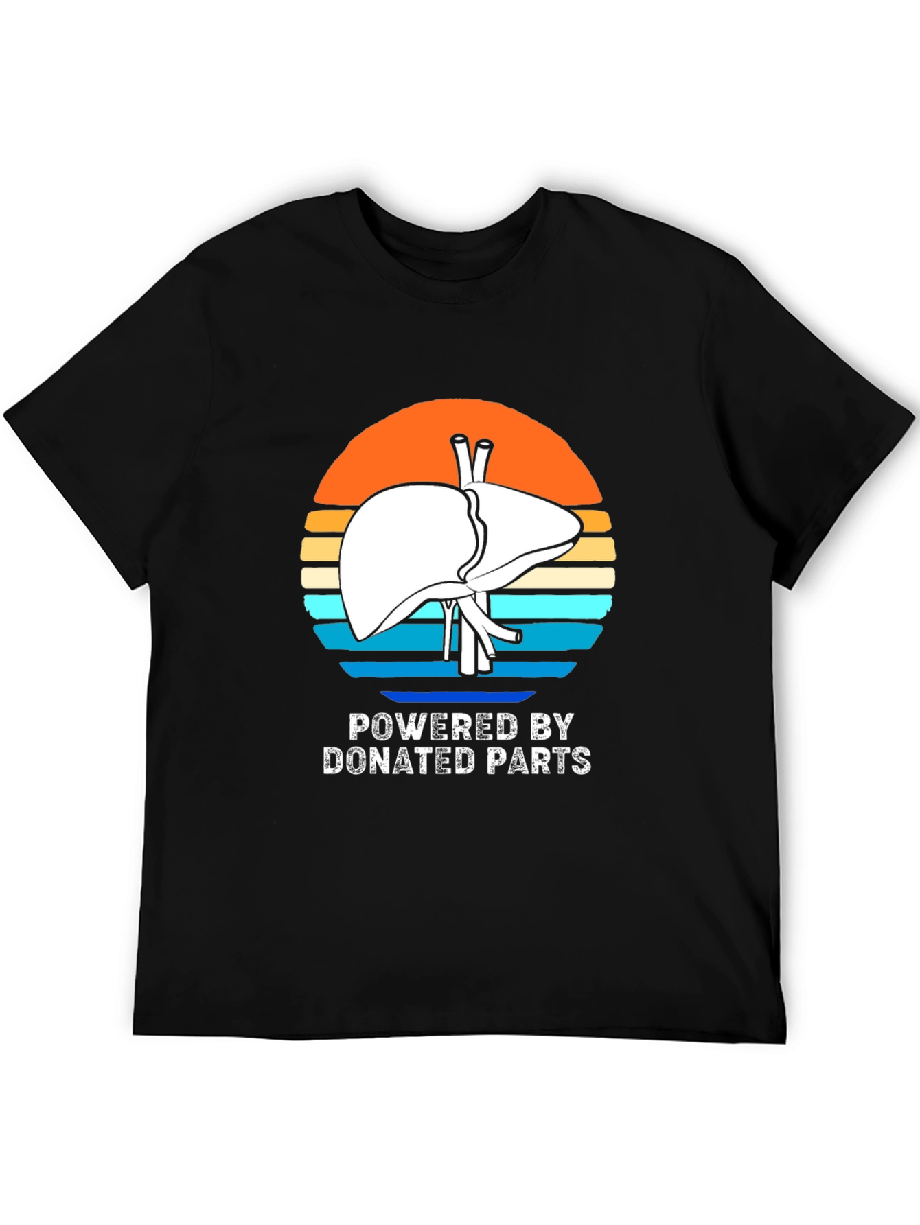 Black Powered By Donated Parts T-Shirt view 5