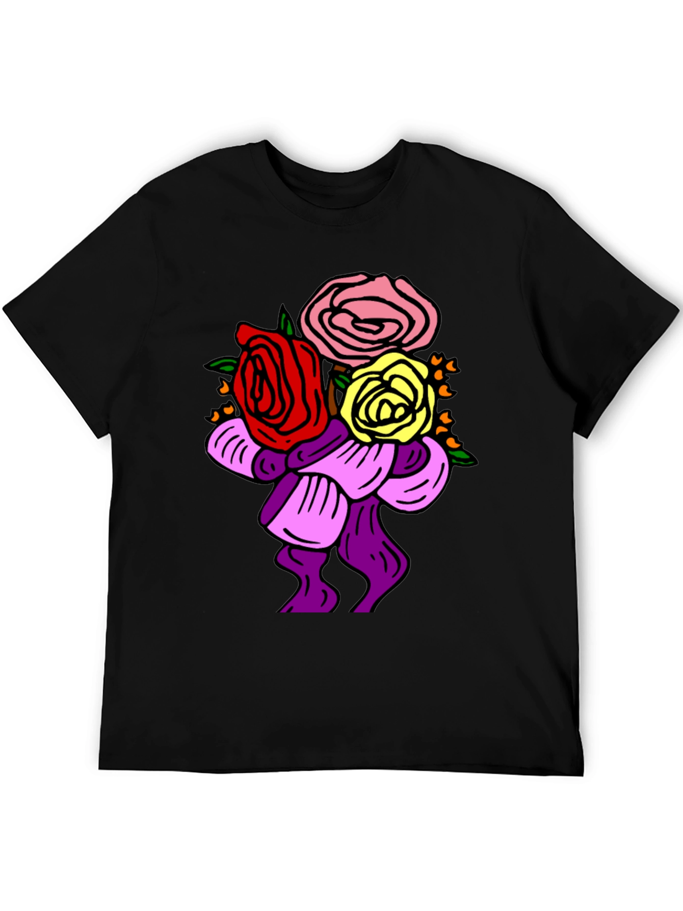 Black Floral Bouquet Graphic Tee view 5
