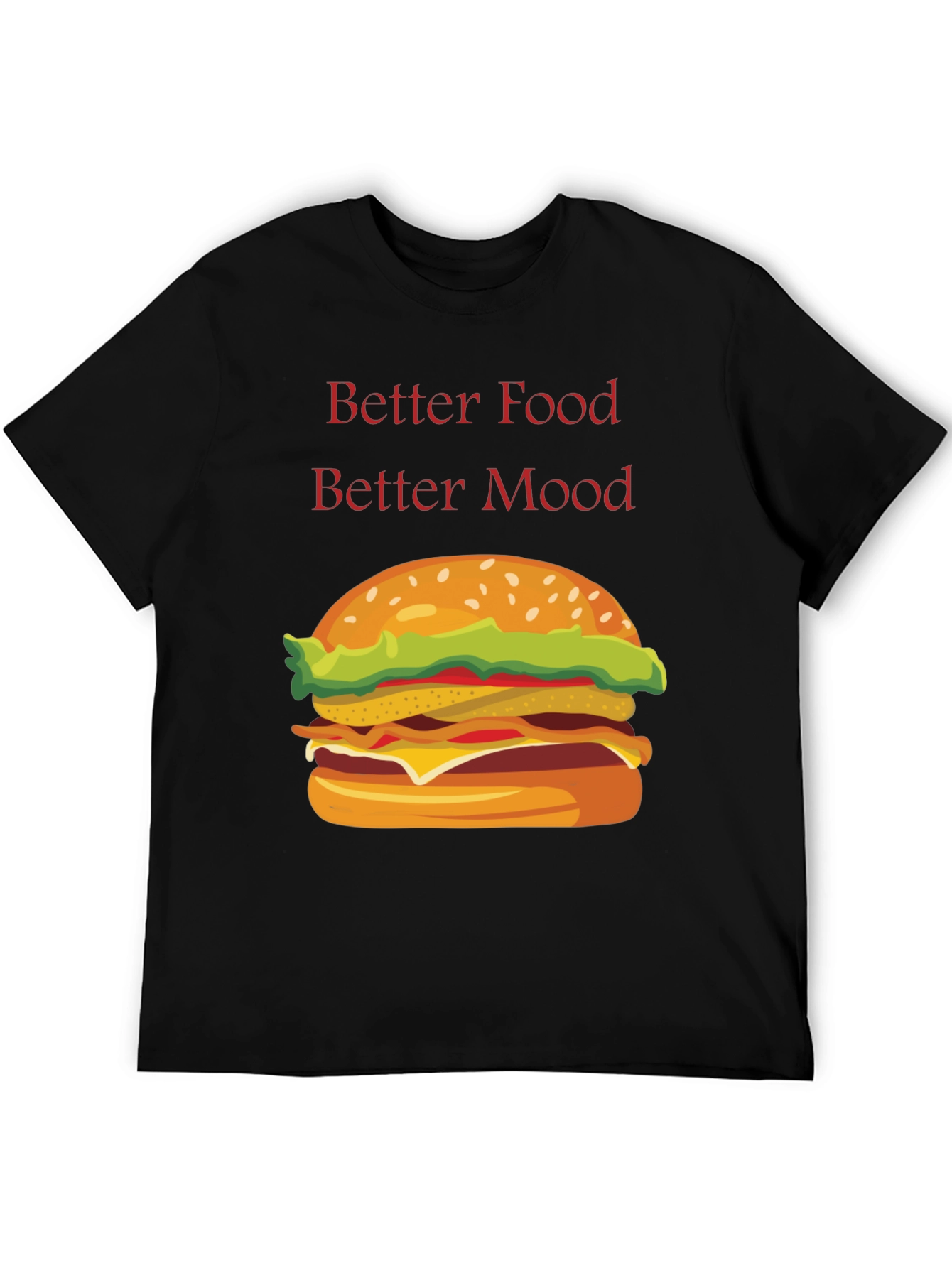 Black Better Food Better Mood T-Shirt view 5