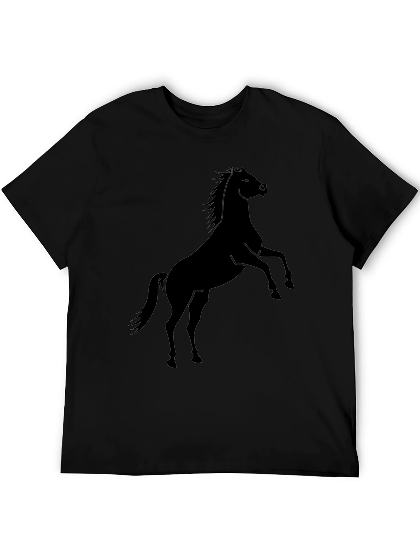 Black Black Horse Graphic Tee - Men's Casual T-Shirt view 5