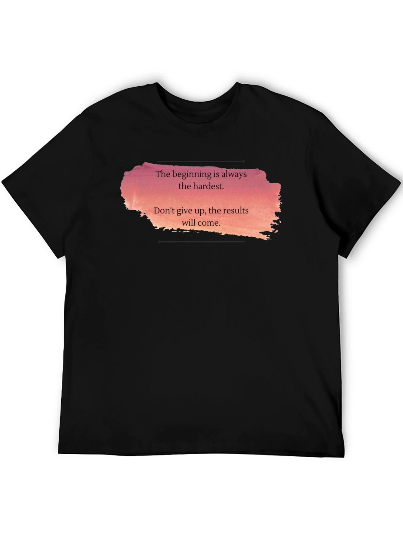 Black Motivational Quote T-Shirt: The Beginning is Hardest view 5