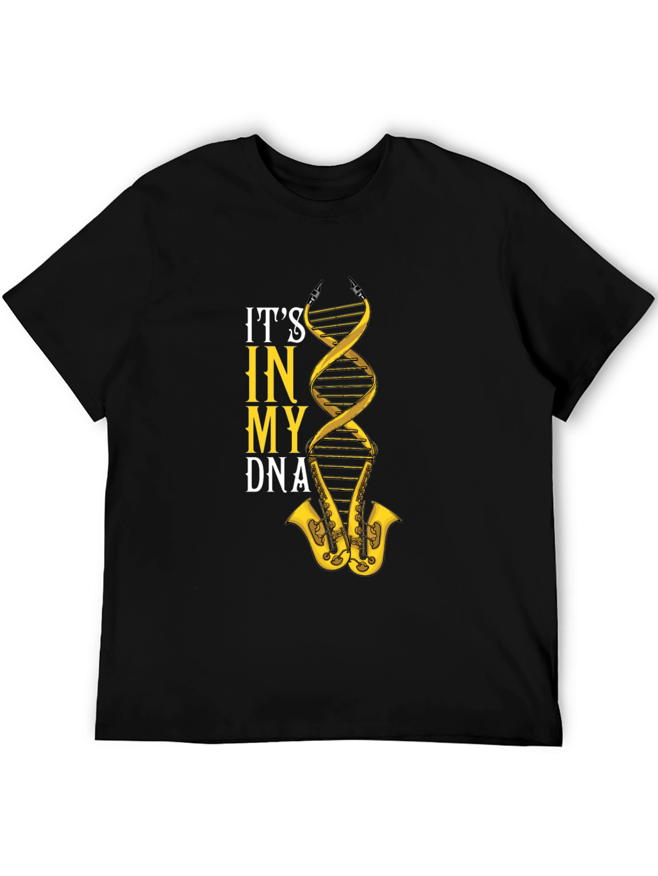 Black It's In My DNA Saxophone T-Shirt  view 5