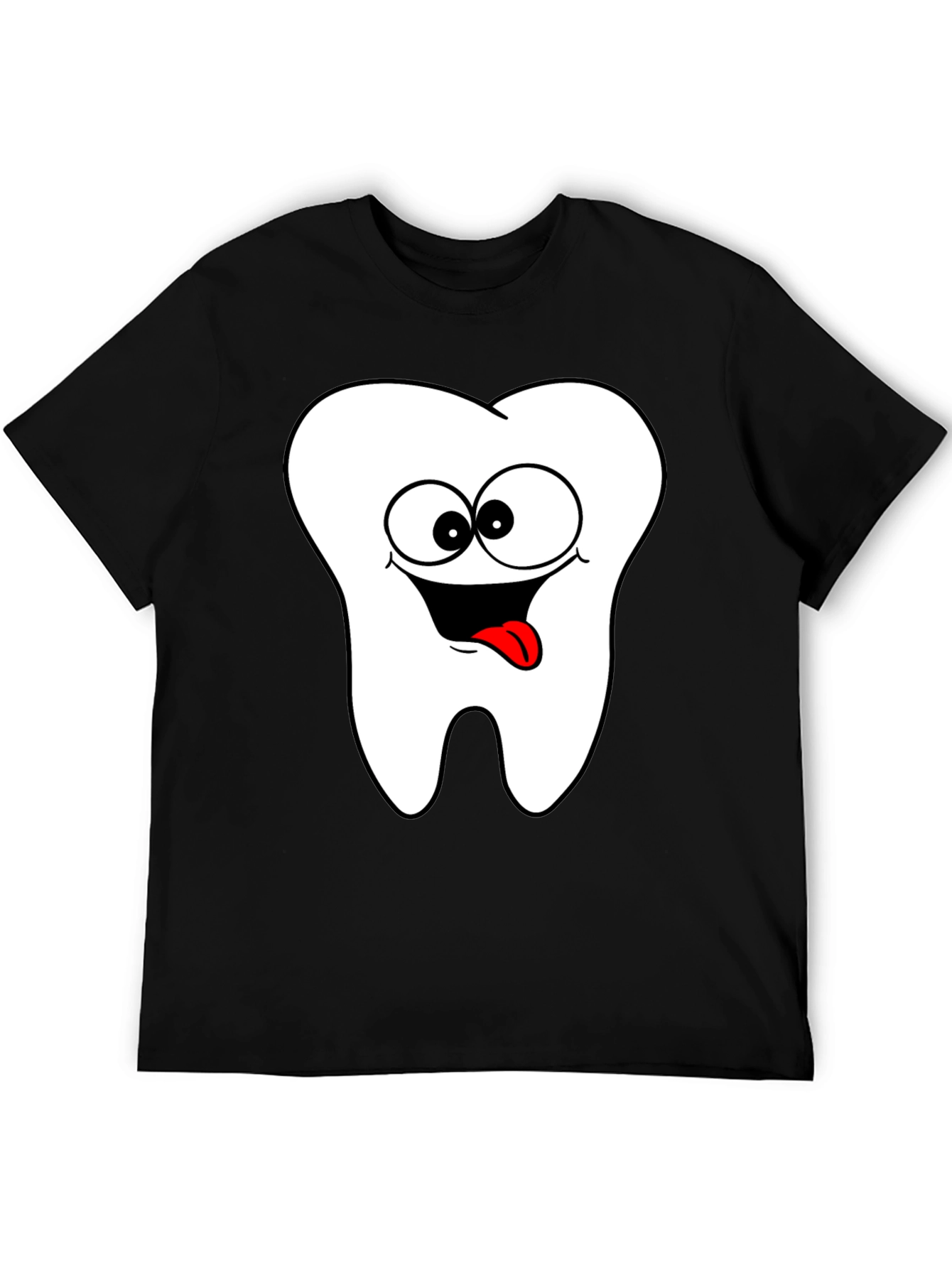 Black Funny Tooth Graphic T-Shirt - Black Cotton Tee view 5