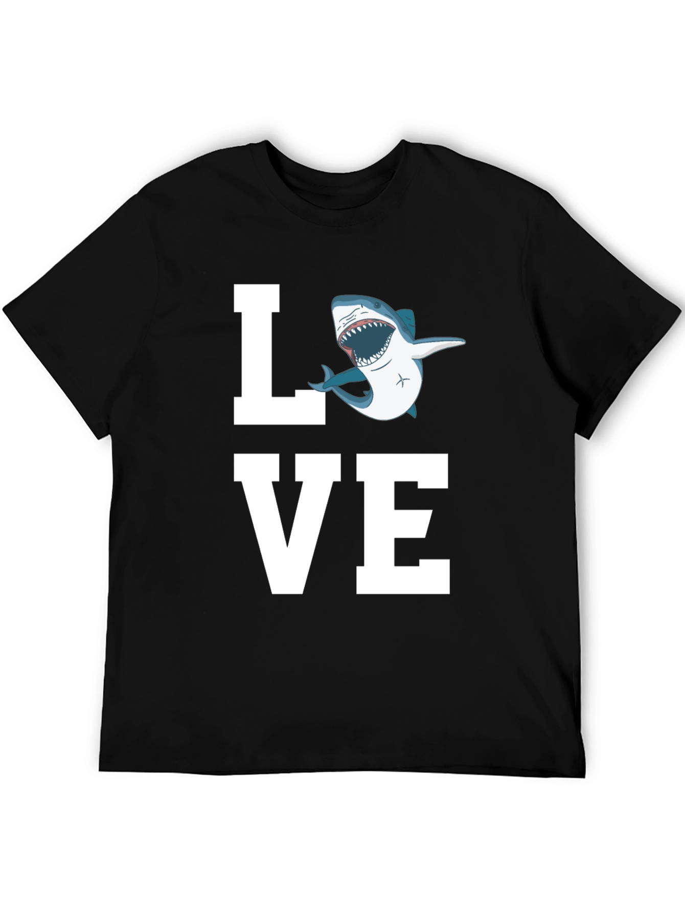Black Love Shark T-Shirt - Great White Tee view 5