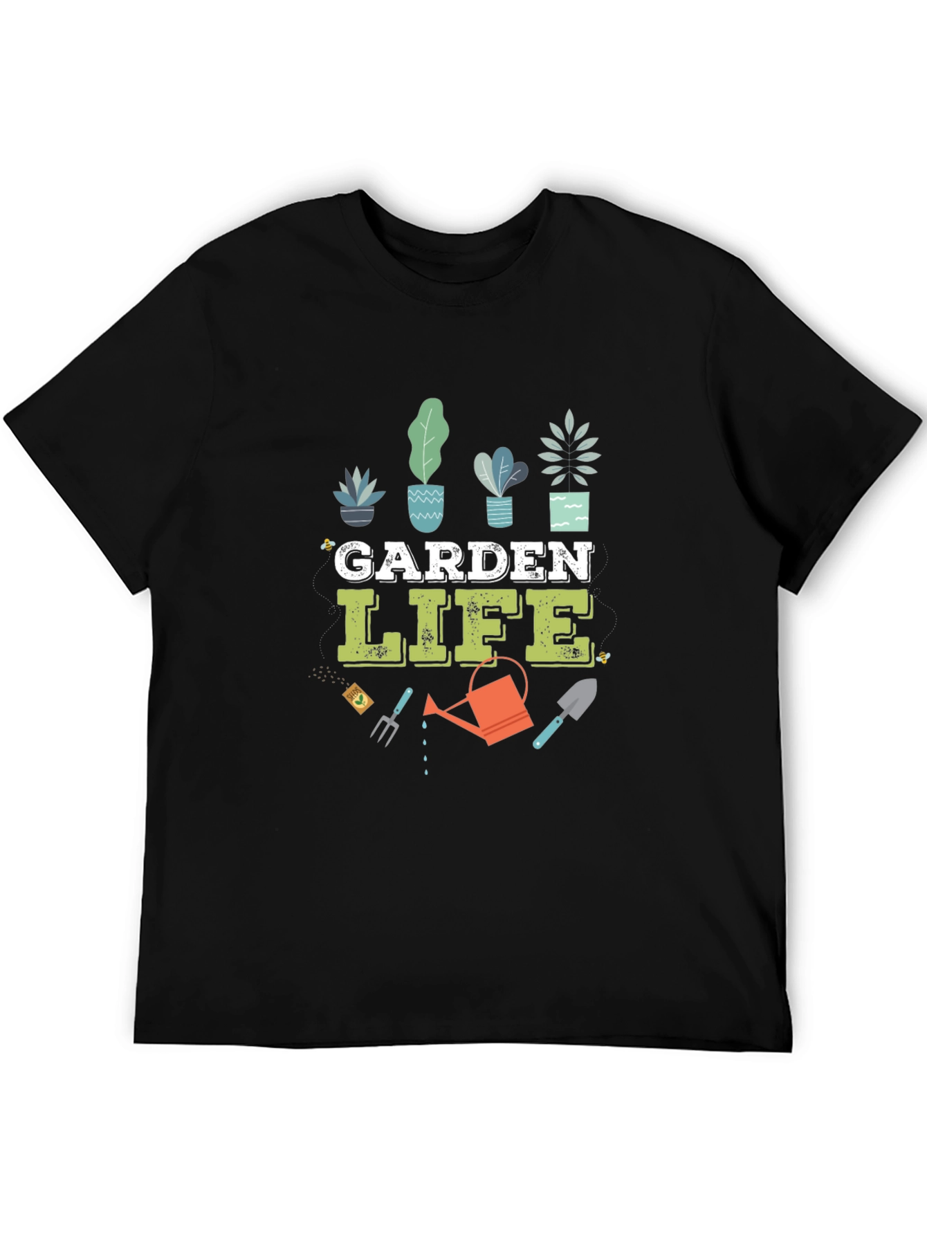 Black Garden Life Graphic T-Shirt - Black Cotton Blend Tee view 5