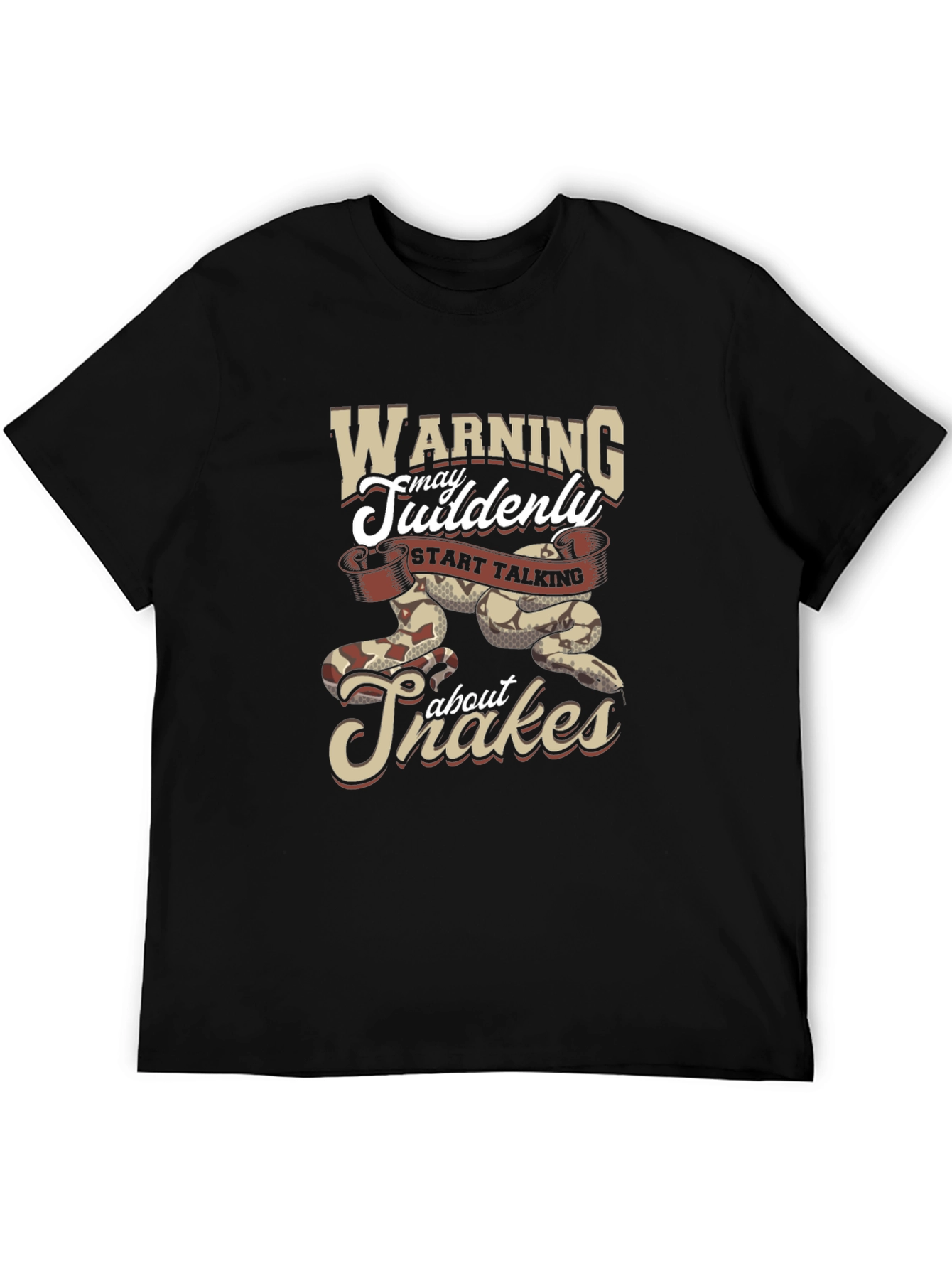 Black Warning May Suddenly Start Talking About Snakes Graphic Tee view 5