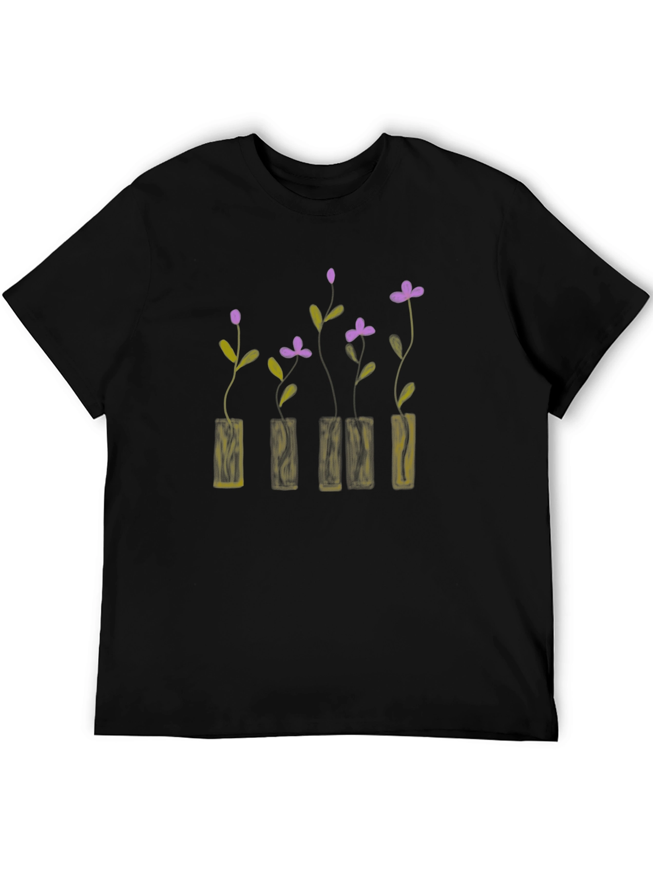 Black Floral Vase Graphic T-Shirt - Stylish & Unique Design view 5