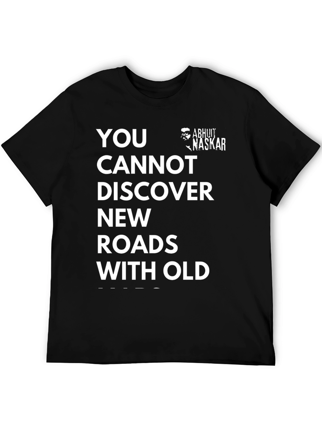Black Motivational T-Shirt - Discover New Roads view 5