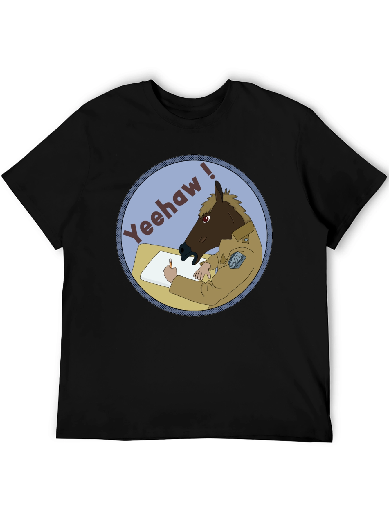 Black Yeehaw Horse T-Shirt - Funny Graphic Tee view 5