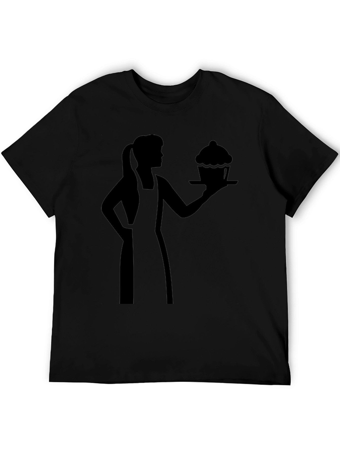 Black Baker Woman Cupcake Graphic T-Shirt view 5