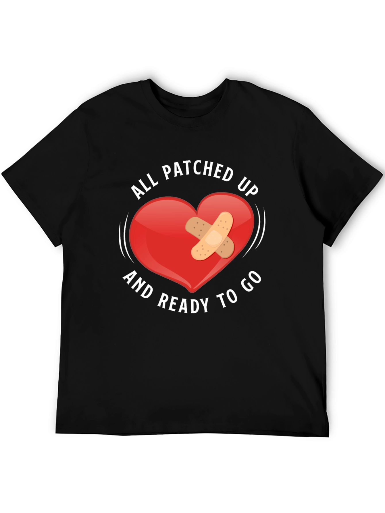 Black Patched Up Heart Graphic T-Shirt view 5