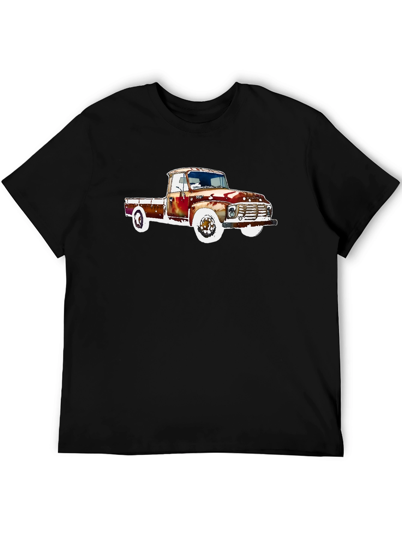 Black Vintage Truck Graphic Tee - Classic Car T-Shirt view 5