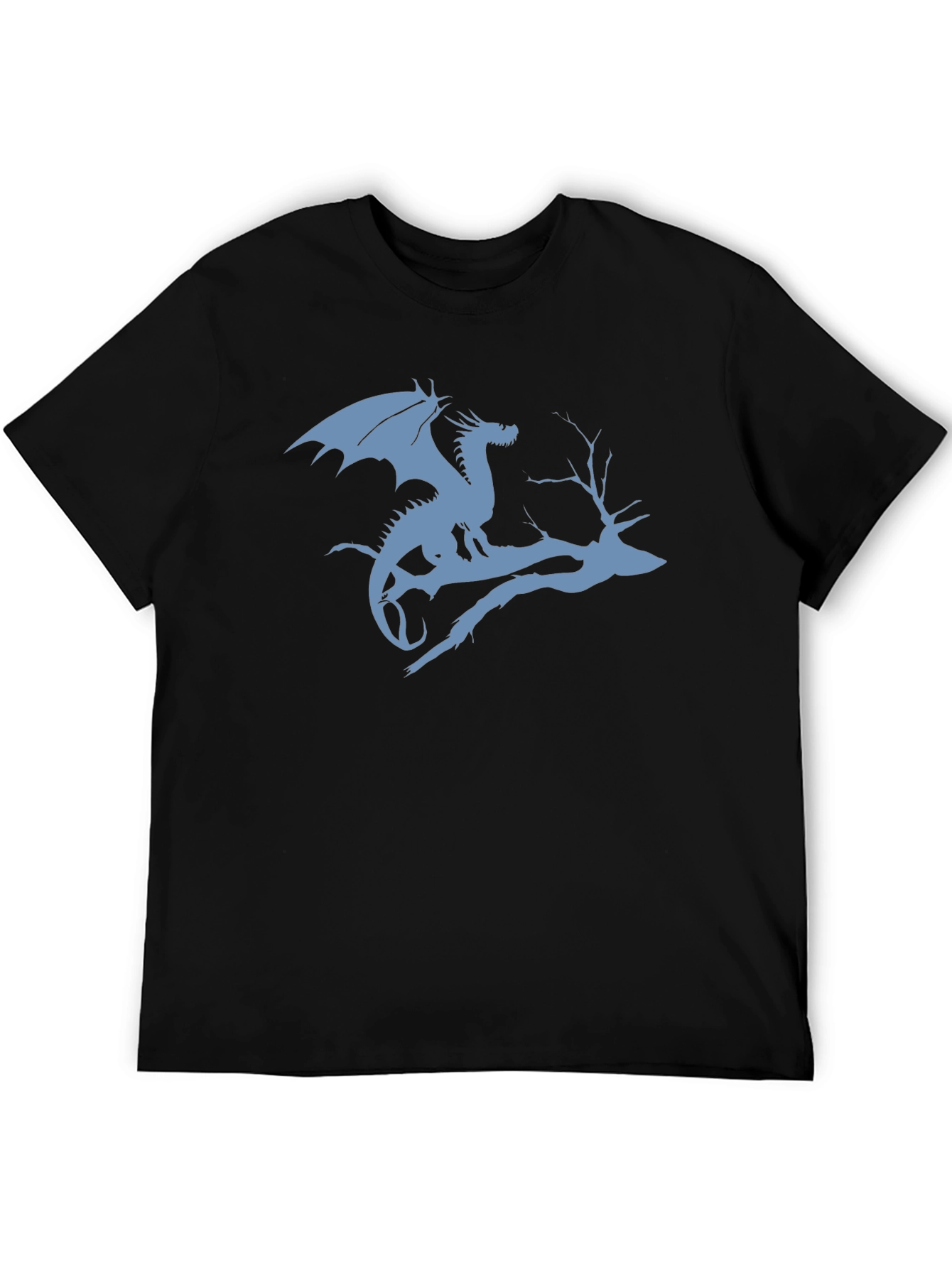 Black Dragon on Branch Graphic T-Shirt - Black view 5