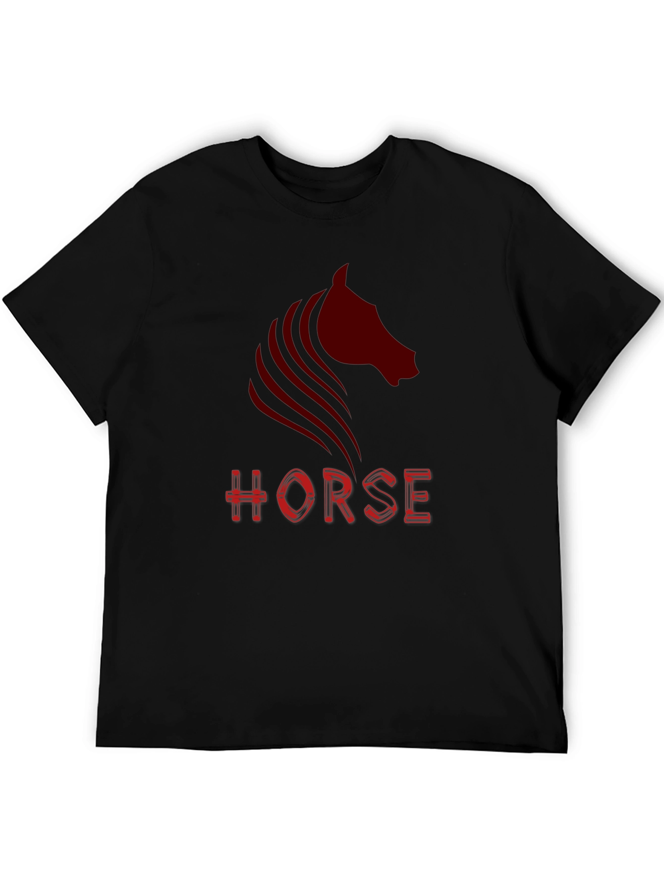 Black Men's Black Horse Graphic T-Shirt view 5